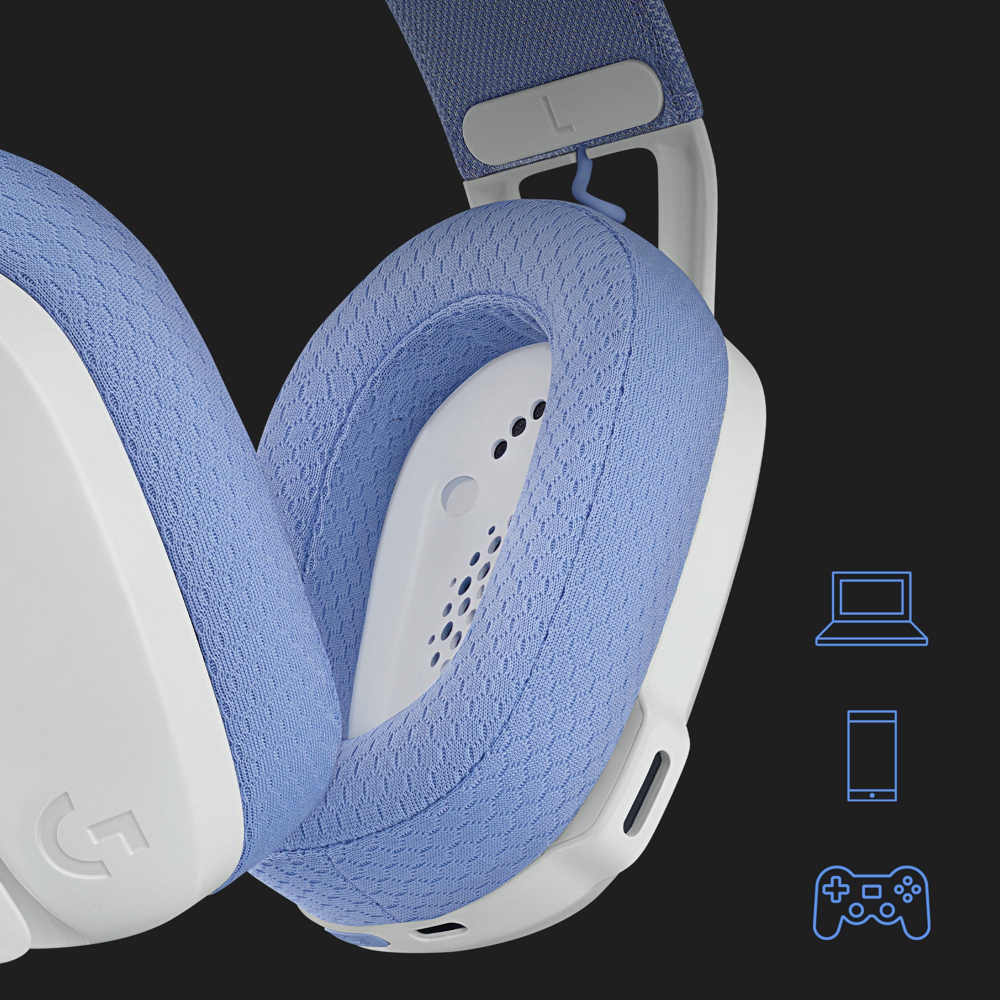 Logitech G G435 draadloze gaming headset blauw/wit