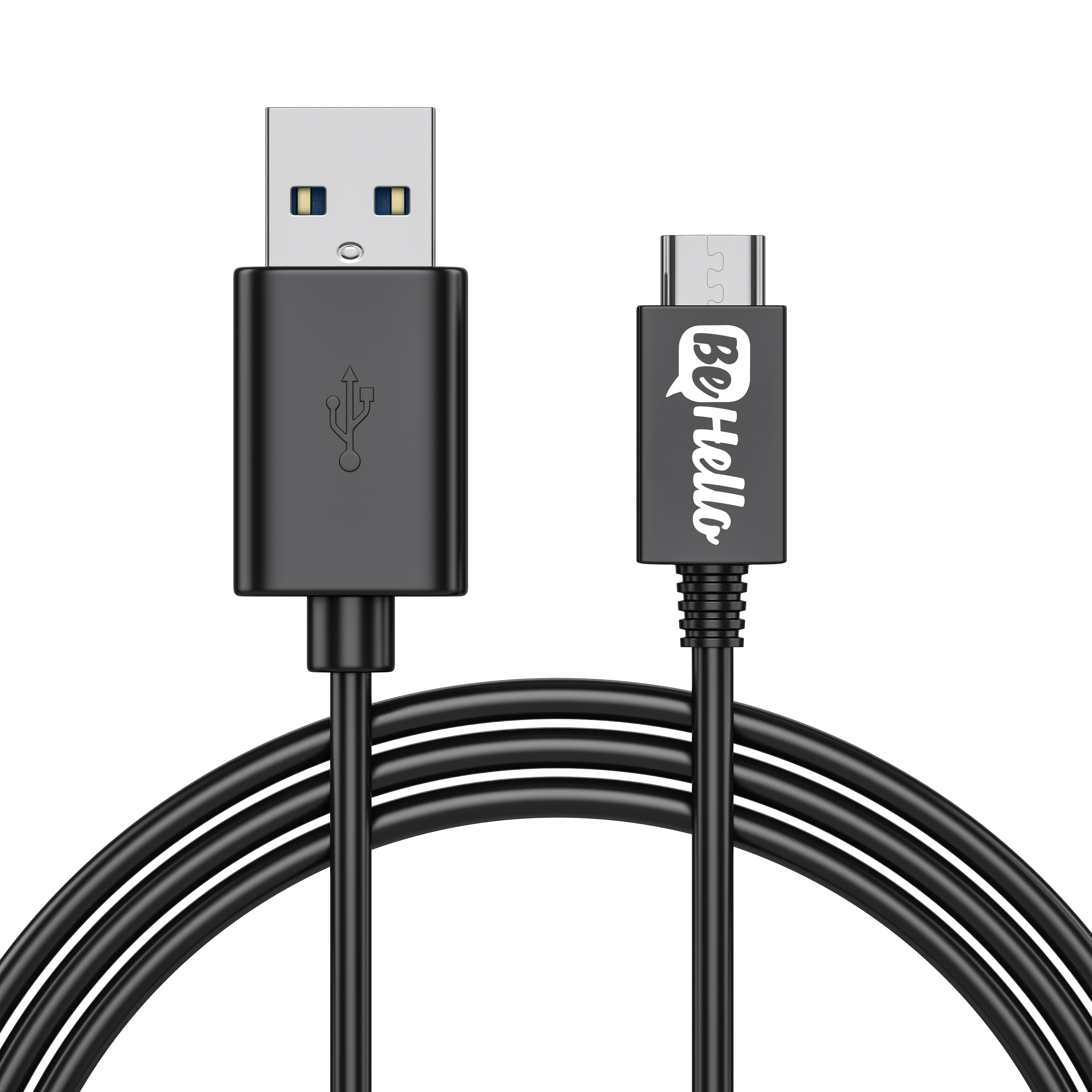 BeHello USB-A naar Micro-USB  kabel 3m zwart