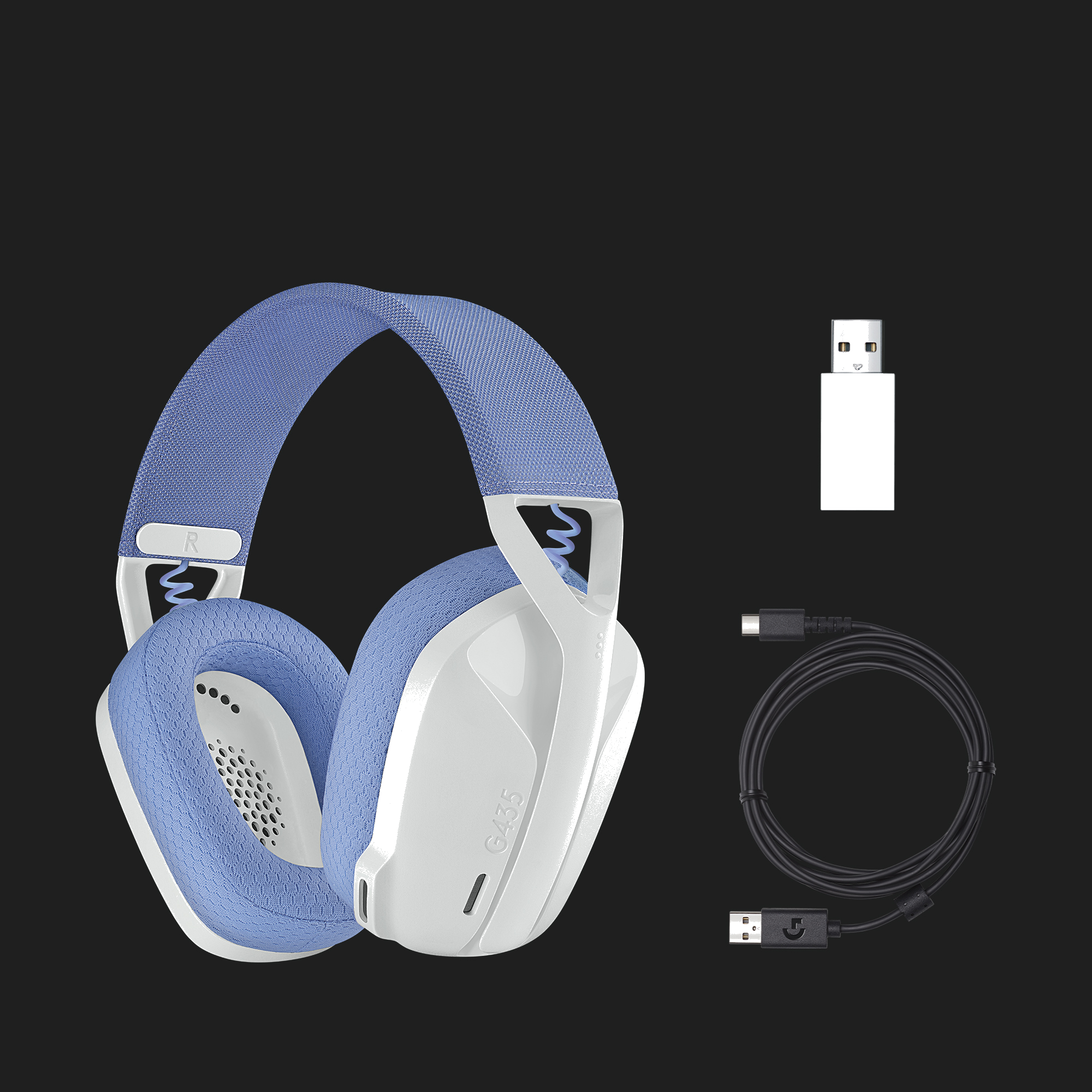 Logitech G G435 draadloze gaming headset blauw/wit