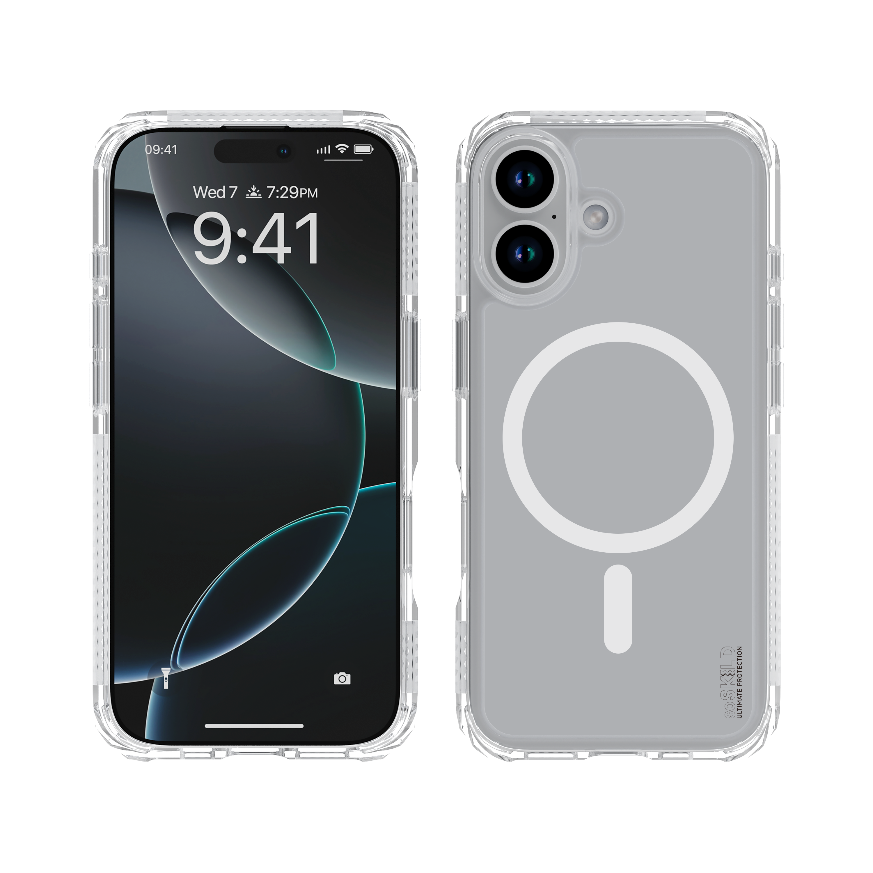 SoSkild iPhone 17 Defend heavy impact case met magnetische ring transparant