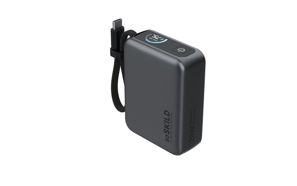 SoSkild Ultimate Powerbank 10.000 mAh 20W USB-C met geïntegreerde kabel