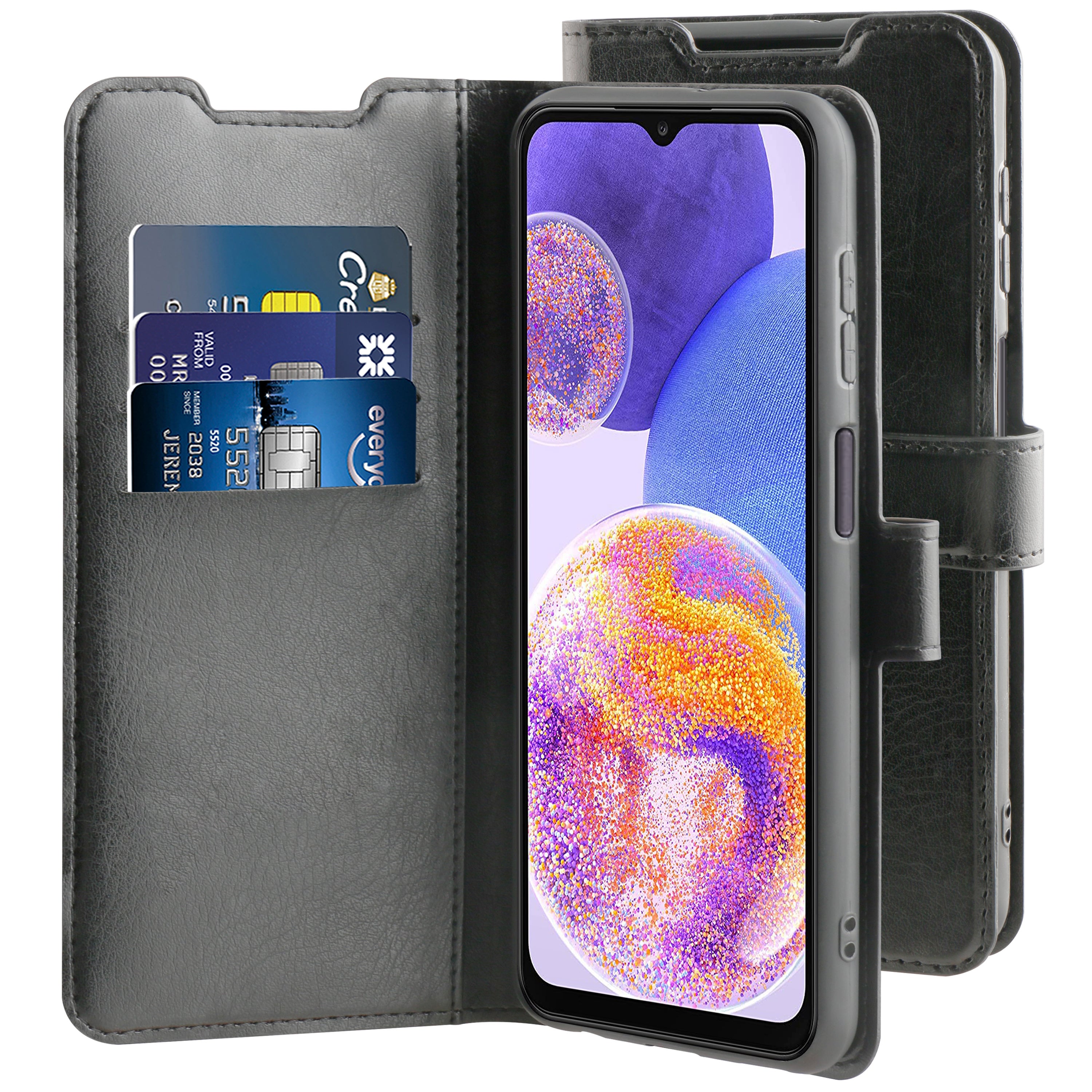 BeHello Samsung Galaxy A23 Gel Wallet case zwart