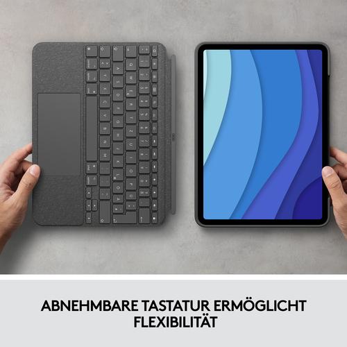 Logitech iPad Pro 11 inch (1e/2e/3e generatie) Combo touch toetsenbordcase grijs