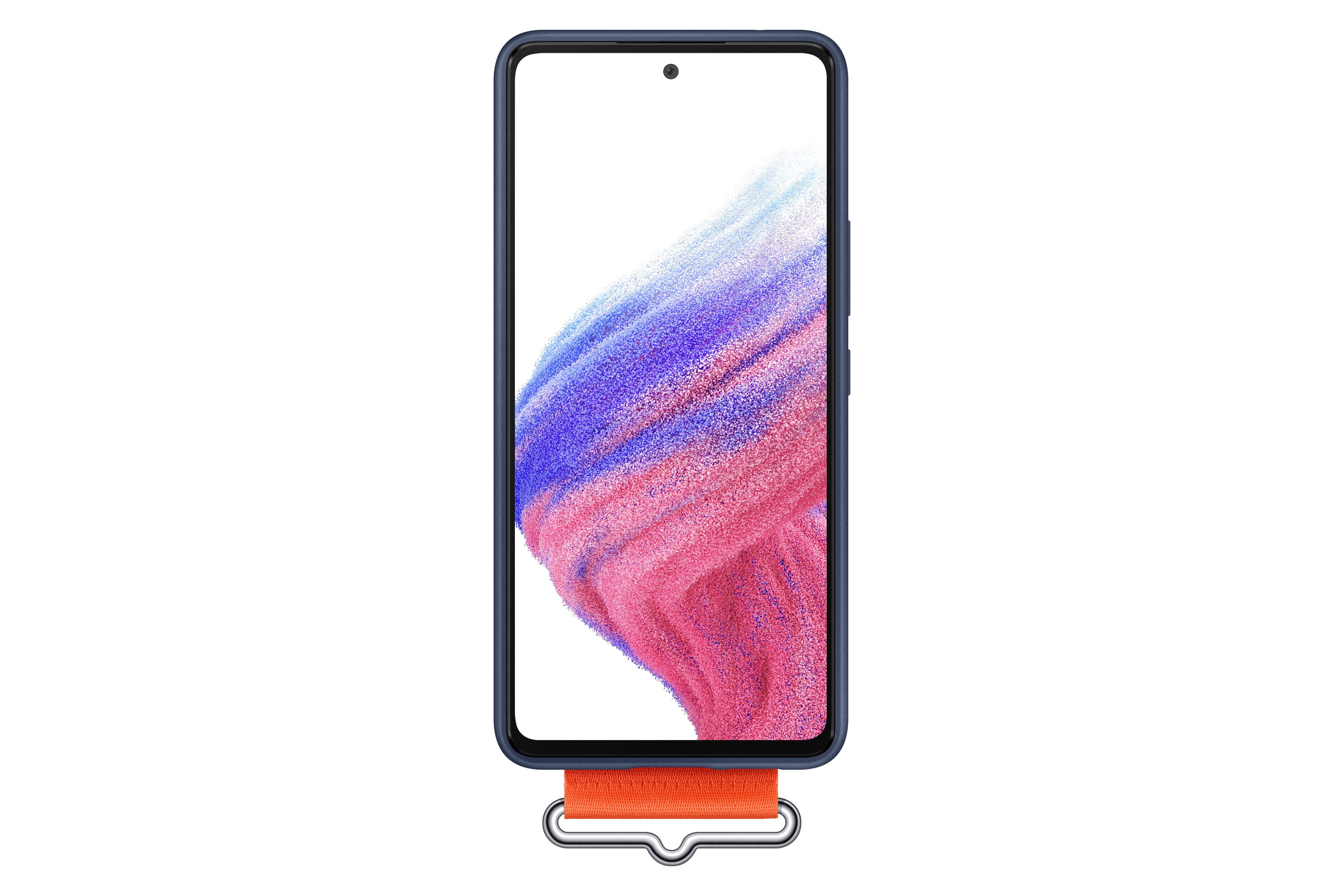 Samsung Galaxy A53 Silicone case met strap navy
