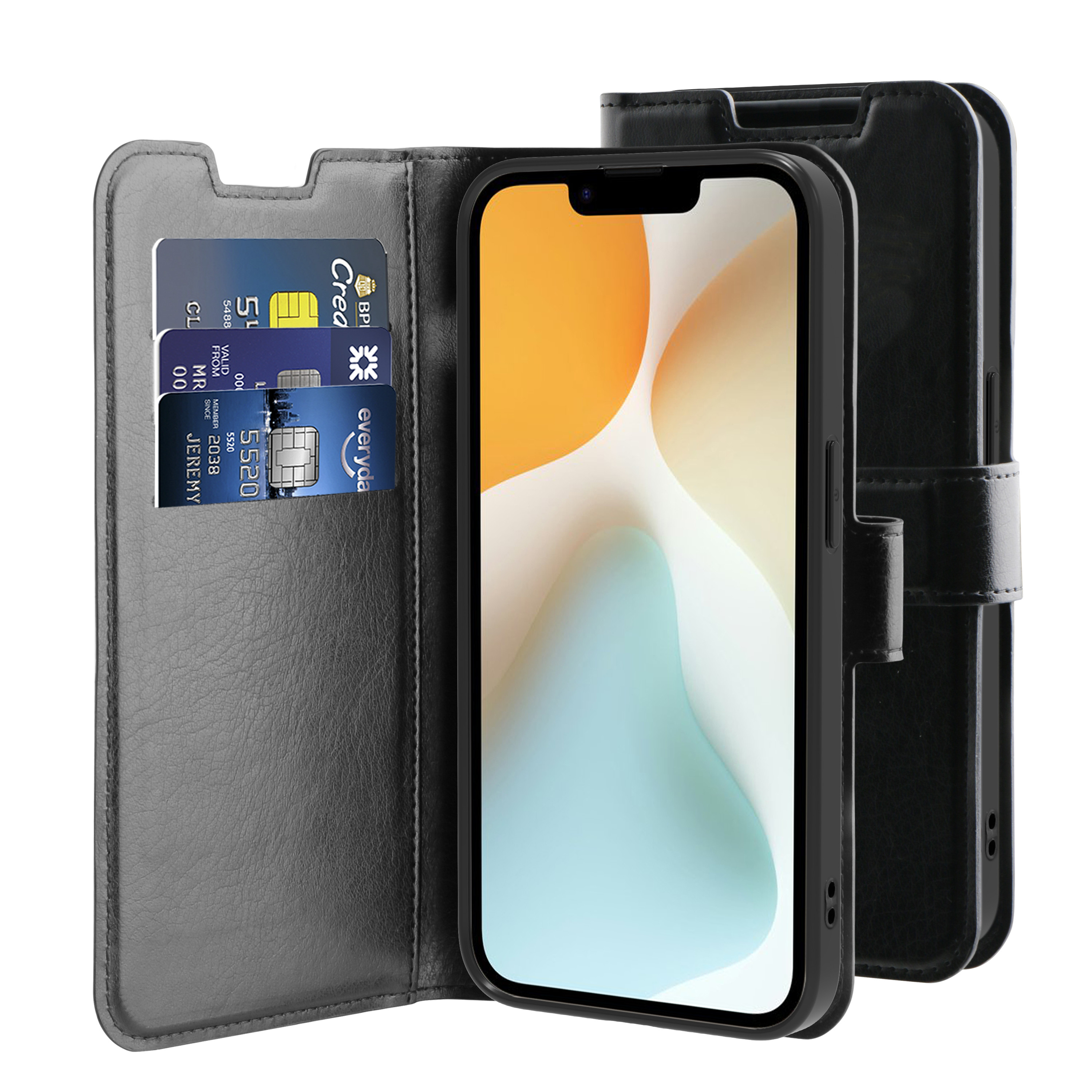 BeHello iPhone 17e / 16e Gel wallet case zwart