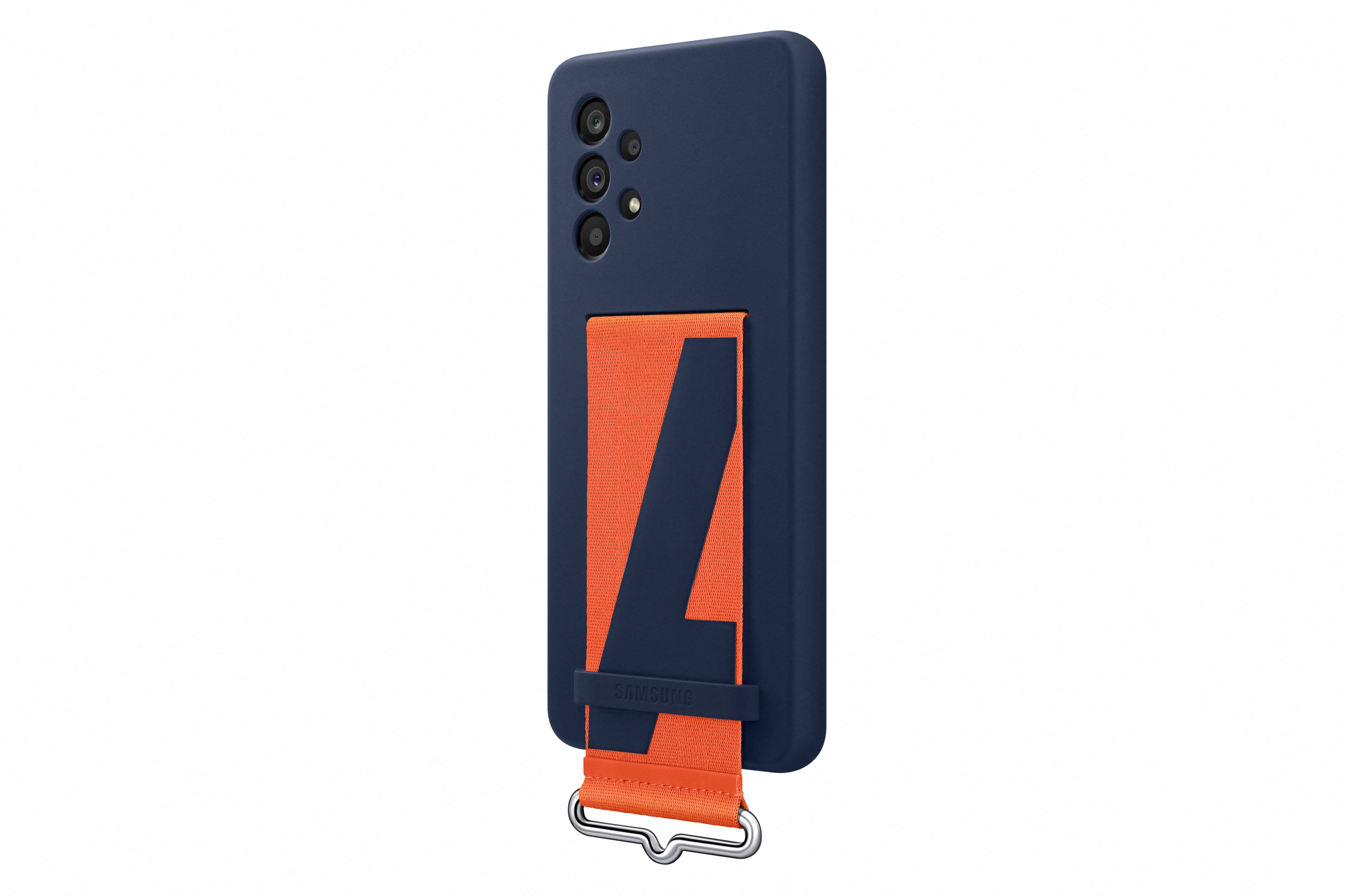 Samsung Galaxy A53 Silicone case met strap navy