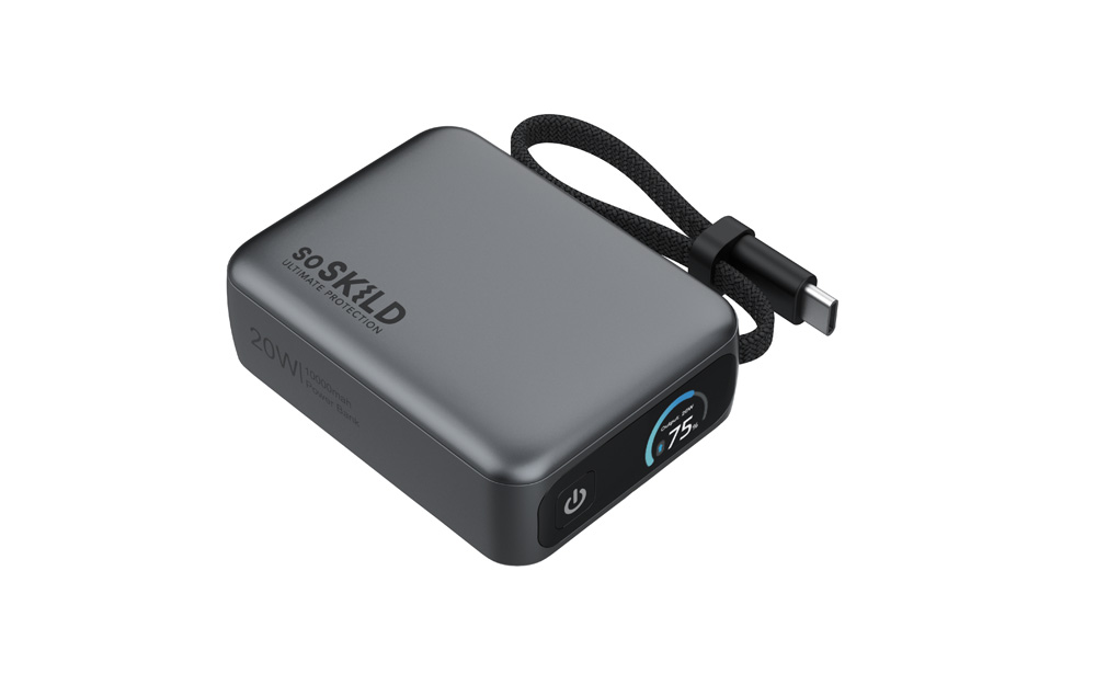 SoSkild Ultimate Powerbank 10.000 mAh 20W USB-C met geïntegreerde kabel