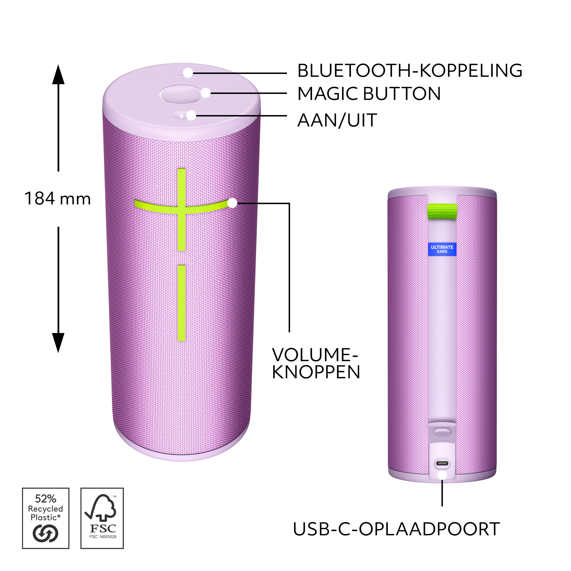 Ultimate Ears Boom 4 bluetooth speaker lila