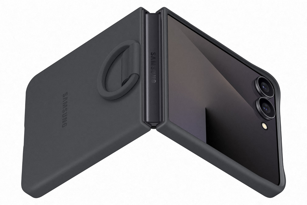 Samsung Galaxy Flip7 Silicone ring case zwart