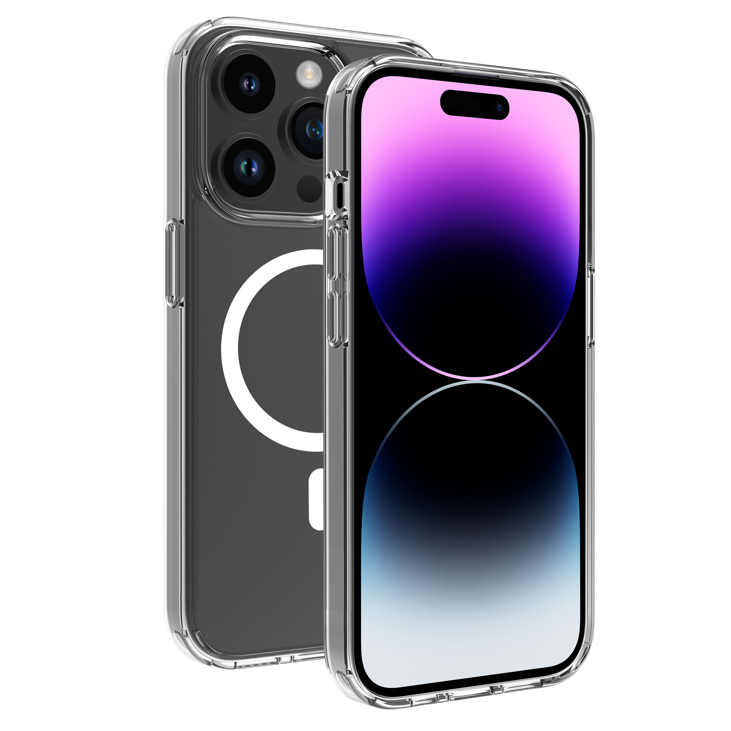 BeHello iPhone 14 Pro Clear case met magnetische ring transparant