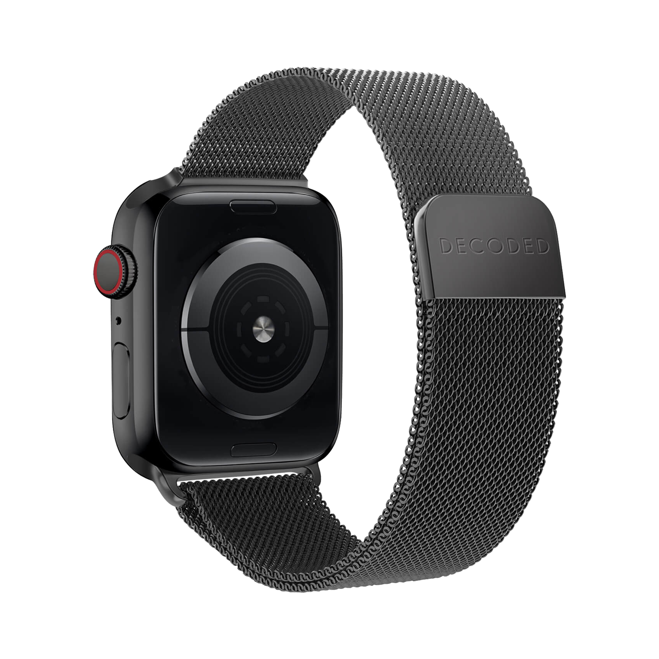 Decoded Milan Traction bandje voor Apple Watch (1e t/m 10e generatie/SE) 45/44/42 mm zwart