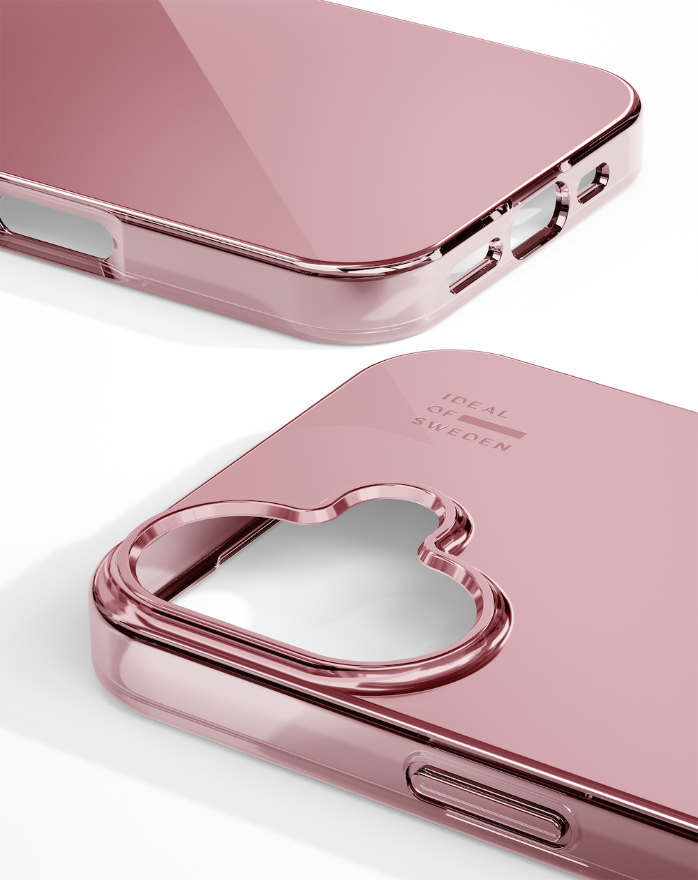 iDeal of Sweden iPhone 16 Mirror case met magnetische ring rose pink
