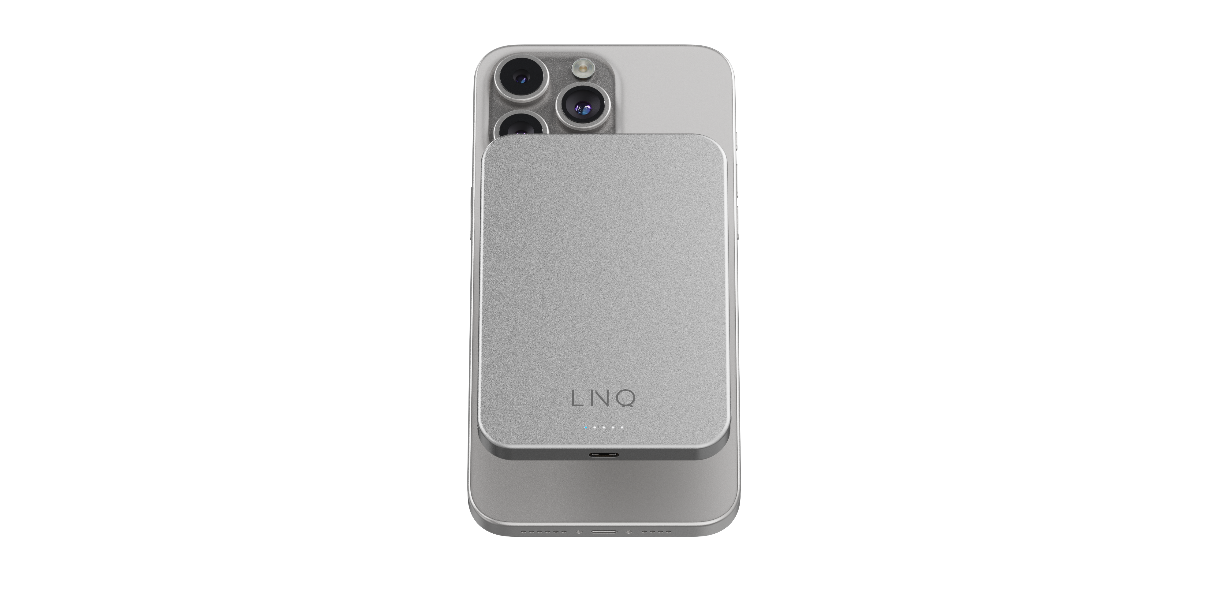 LINQ Draadloze powerbank met magnetische ring 5.000mAh grijs