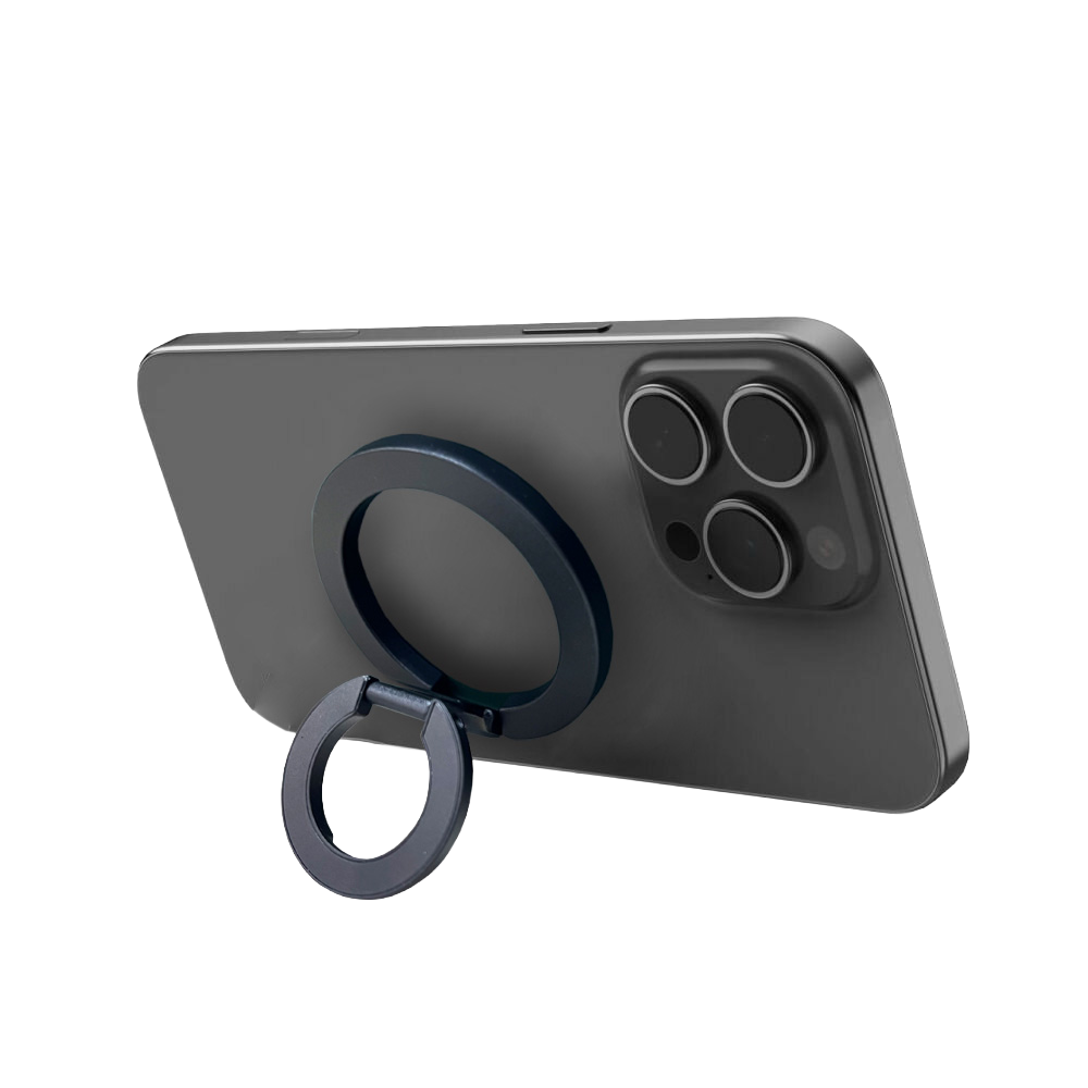 BeHello Magnetische telefoonhouder met dubbele ring zwart