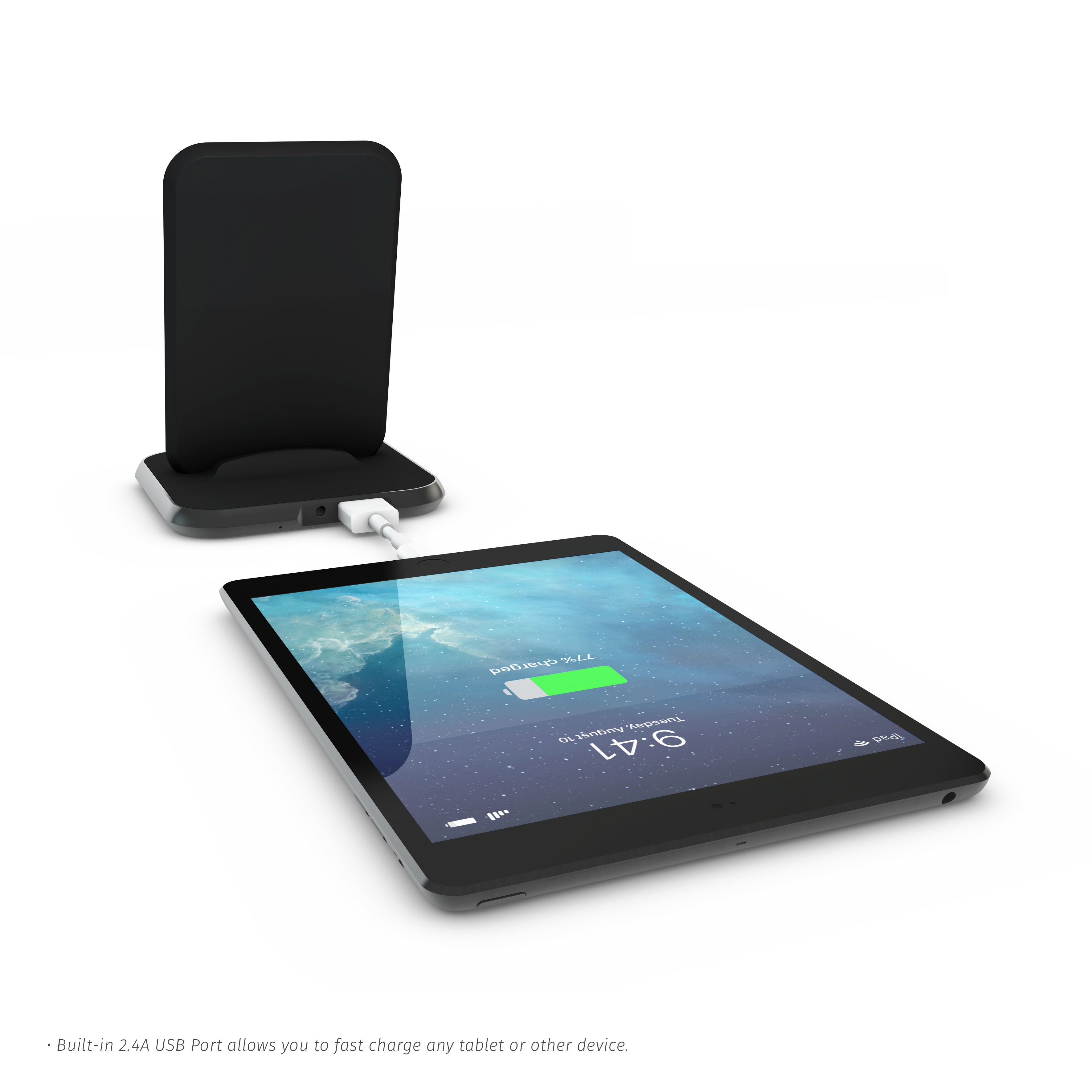 ZENS Draadloze oplader 10W met stand zwart