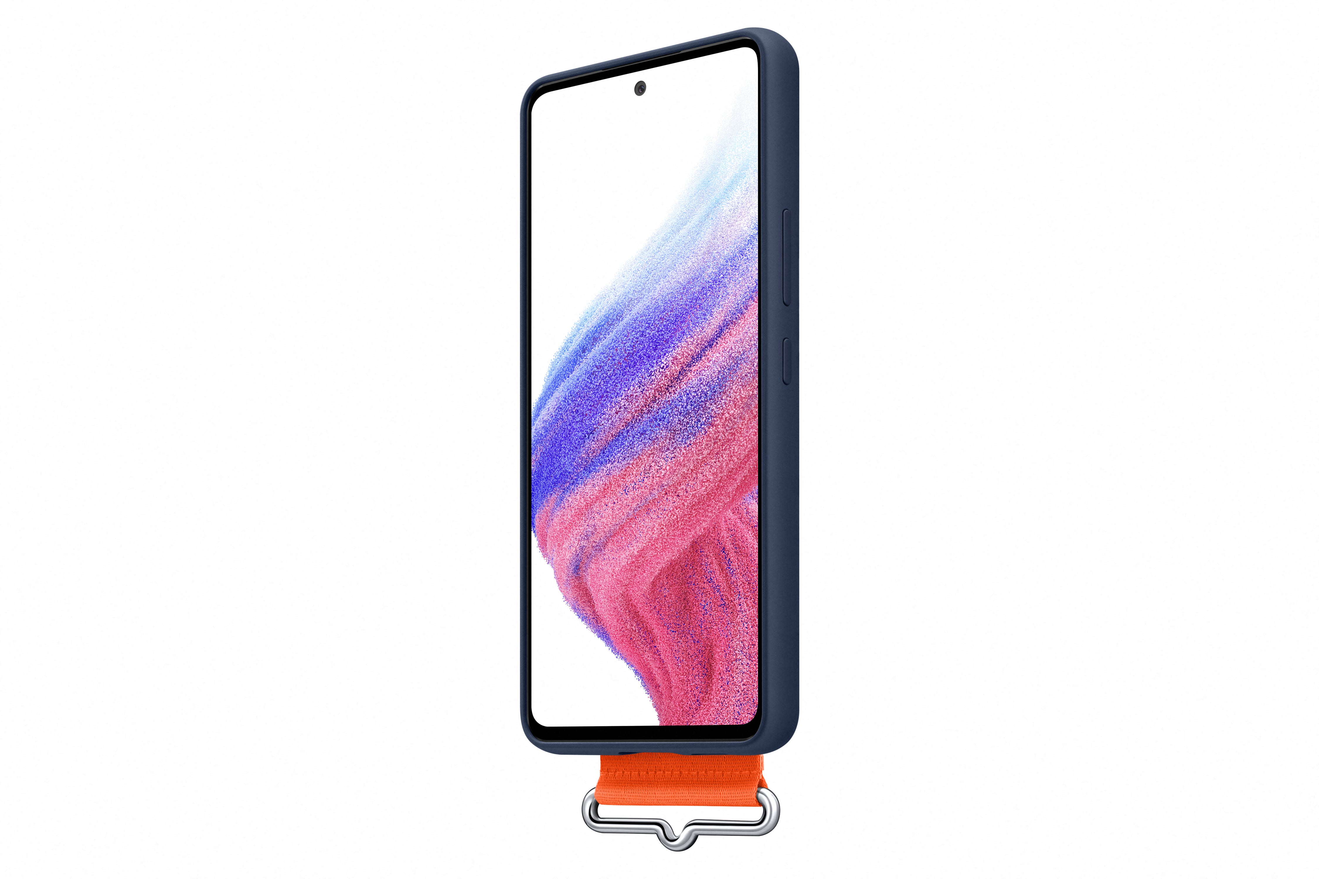 Samsung Galaxy A53 Silicone case met strap navy