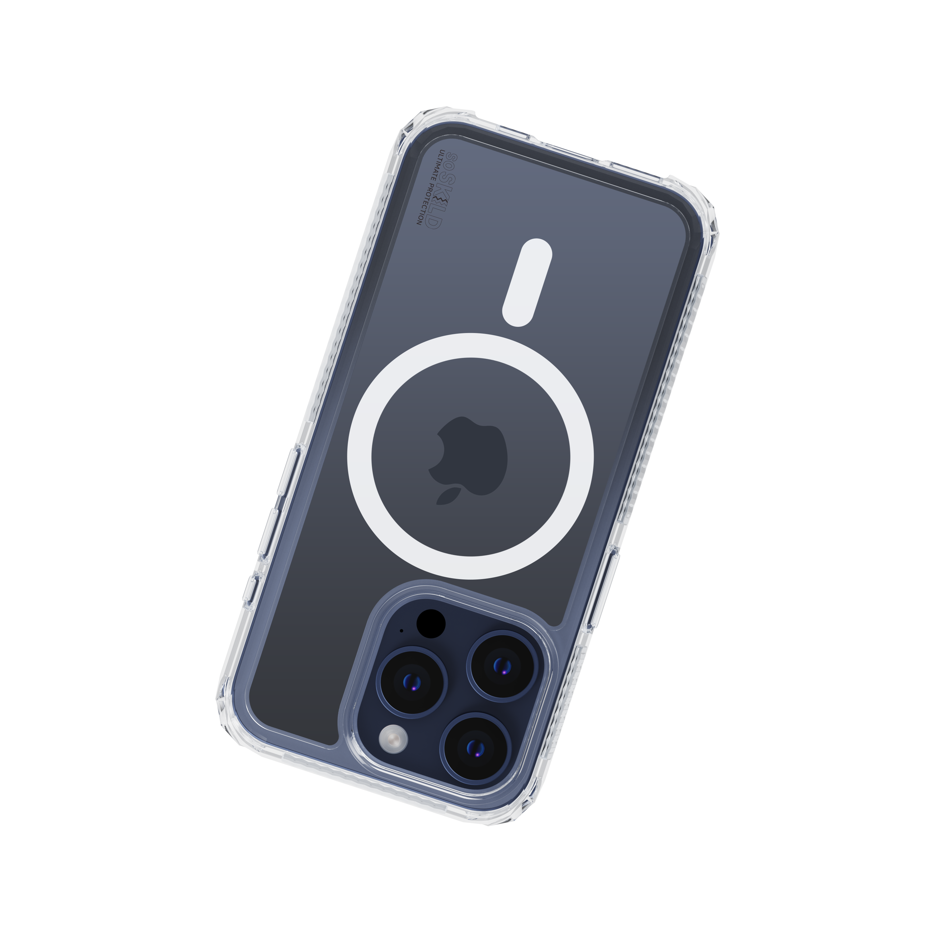 SoSkild iPhone 15 Pro Defend heavy impact case met magnetische ring transparant