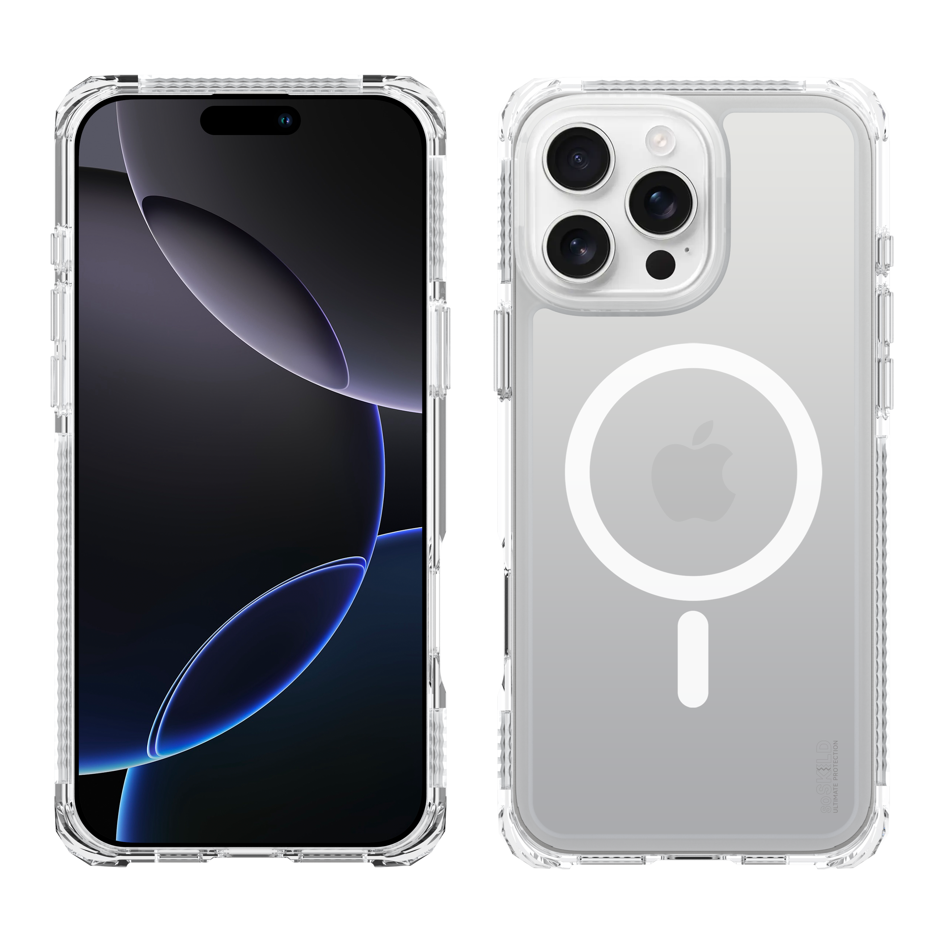 SoSkild iPhone 16 Pro Max Defend heavy impact case met magnetische ring transparant