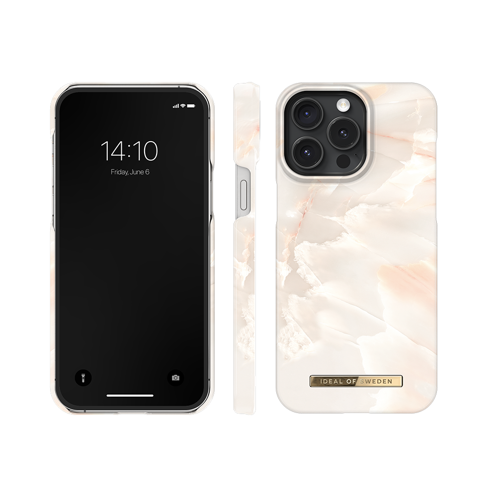 iDeal of Sweden iPhone 15 Pro Fashion back case rose pearl marble