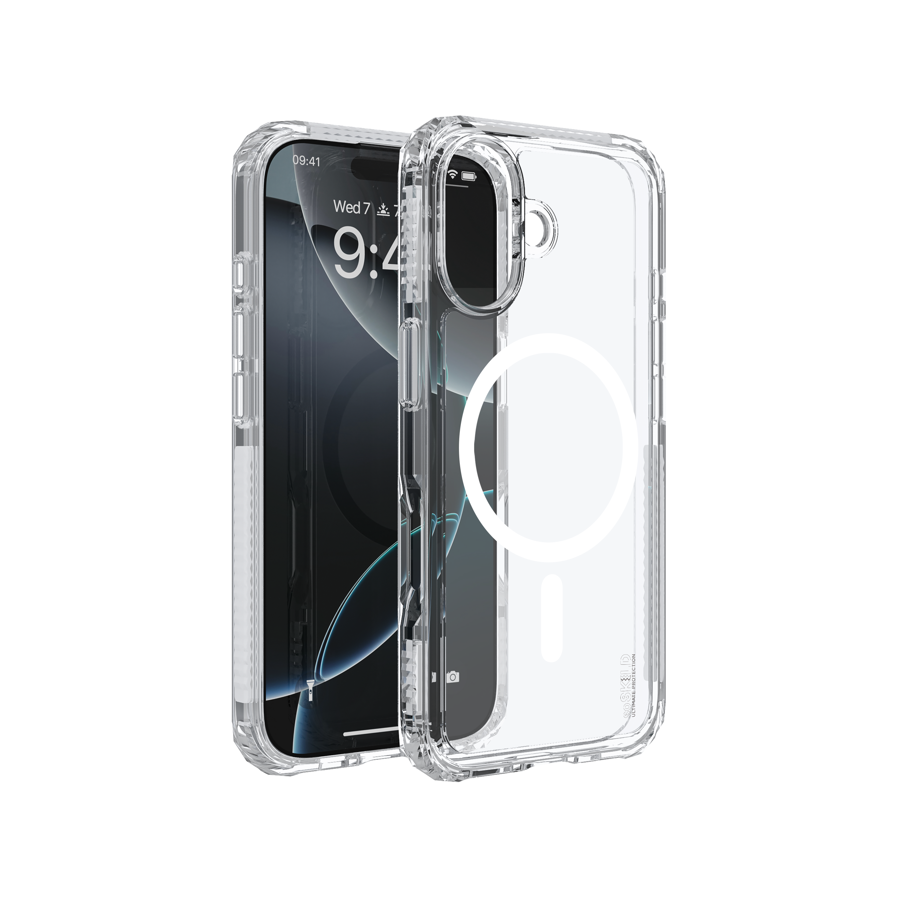 SoSkild iPhone 17 Defend heavy impact case met magnetische ring transparant