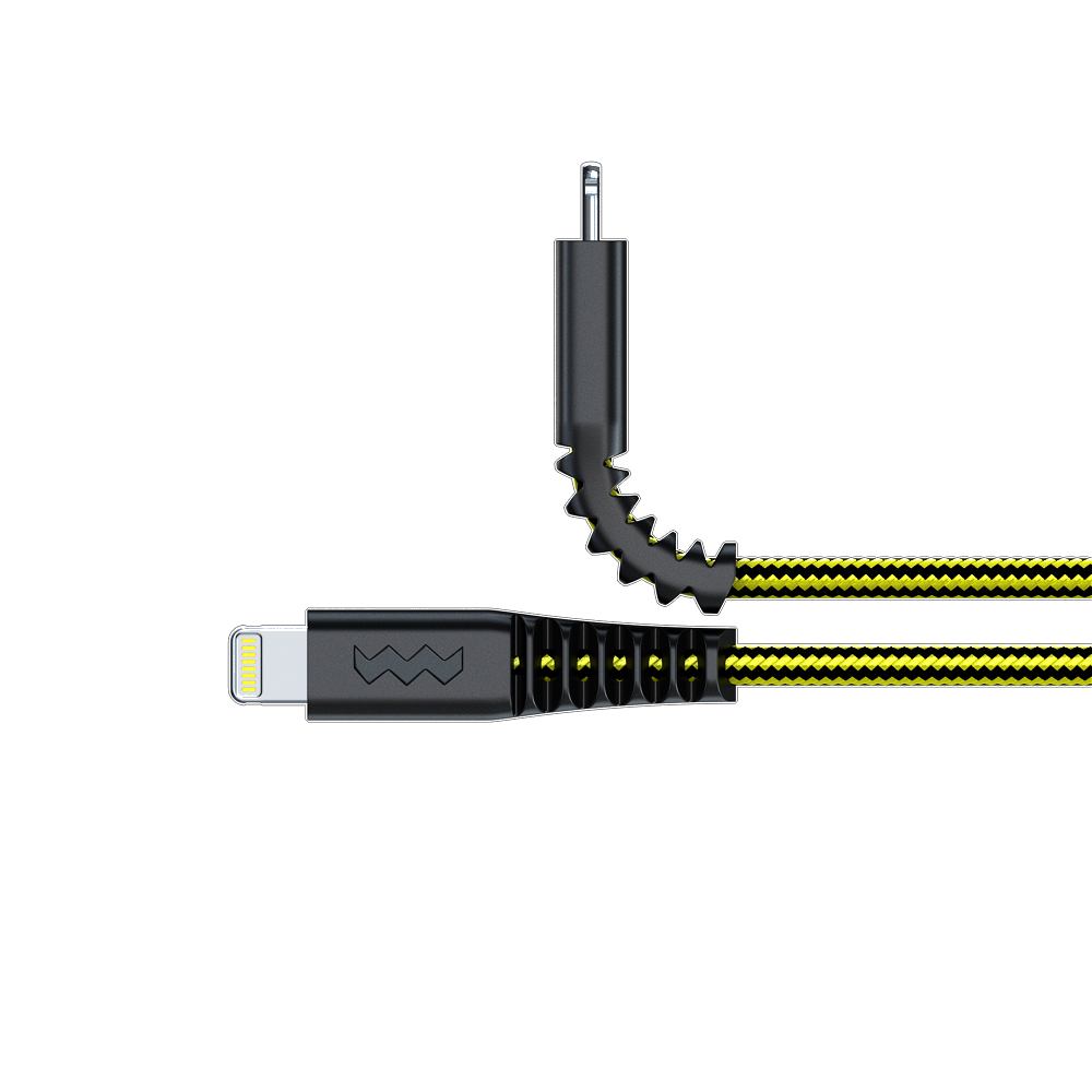 SoSkild Ultimate Cable USB-A naar Lightning verstevigde kabel 1.5m zwart/geel