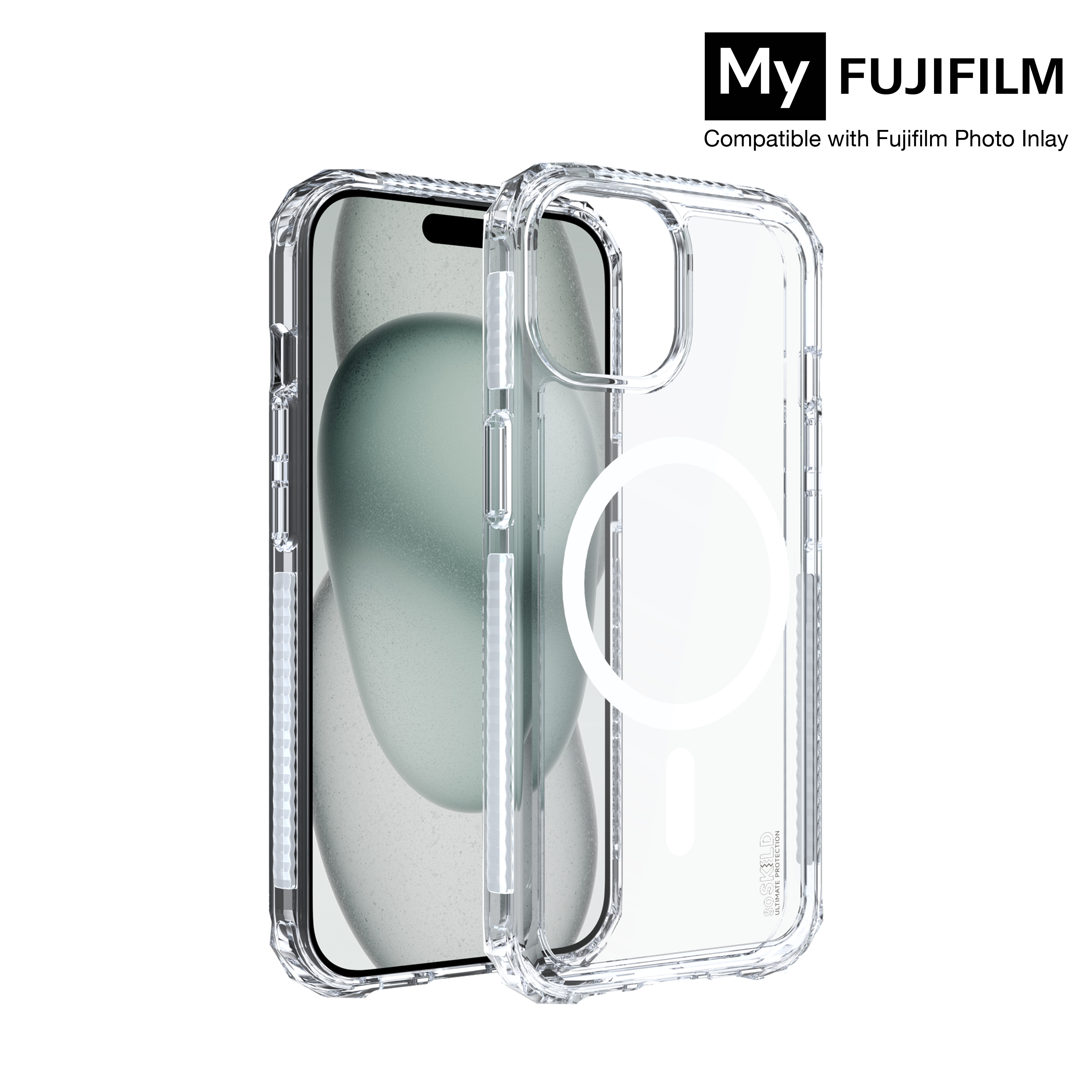 SoSkild iPhone 15 Defend heavy impact case met magnetische ring transparant