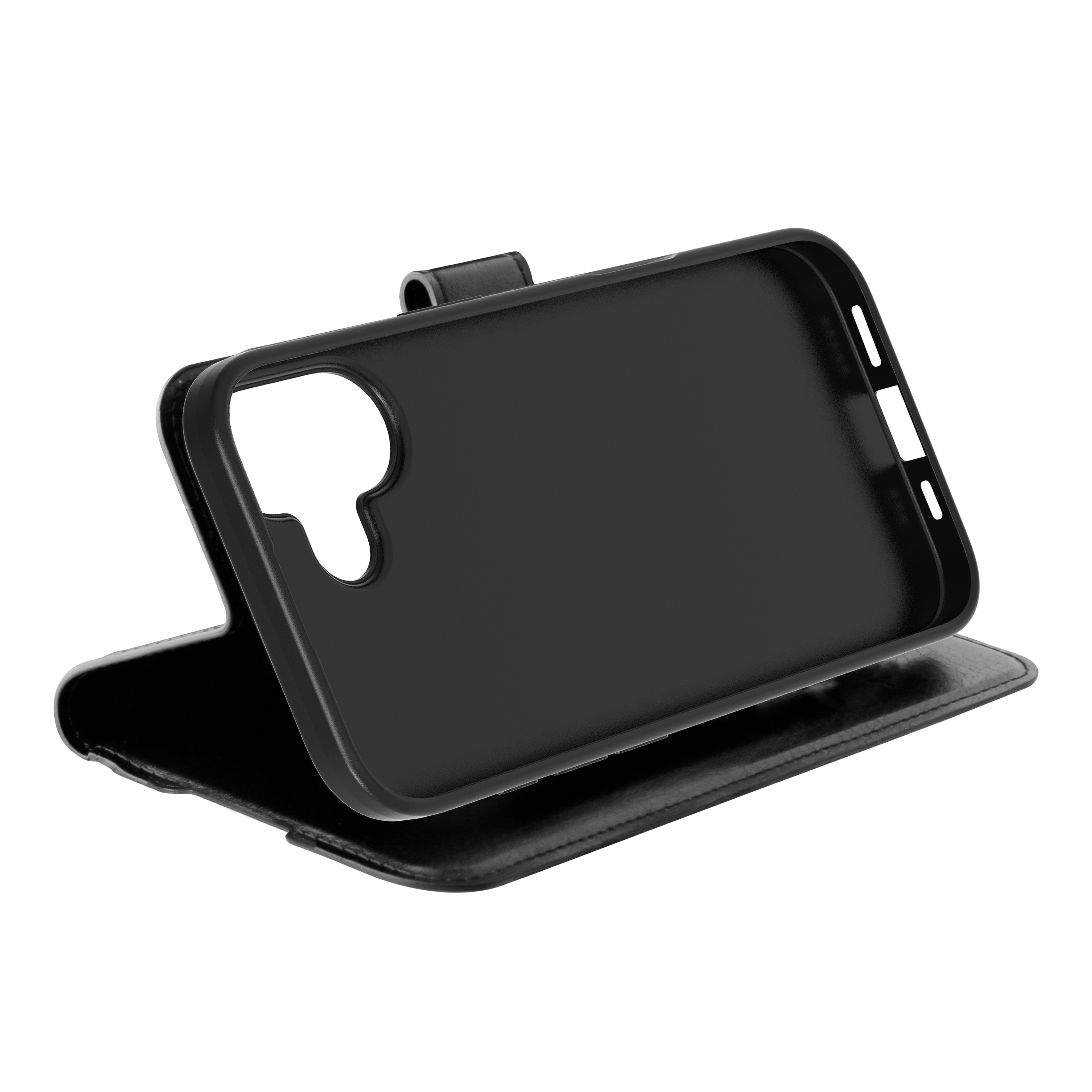 BeHello iPhone 17 Gel wallet case met magnetische ring zwart