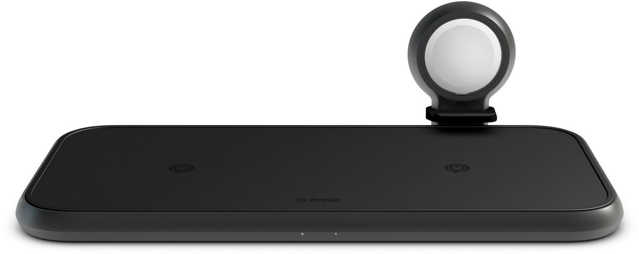 Zens 4-in-1 Draadloze oplader met Apple Watch oplader zwart (2x 10W)