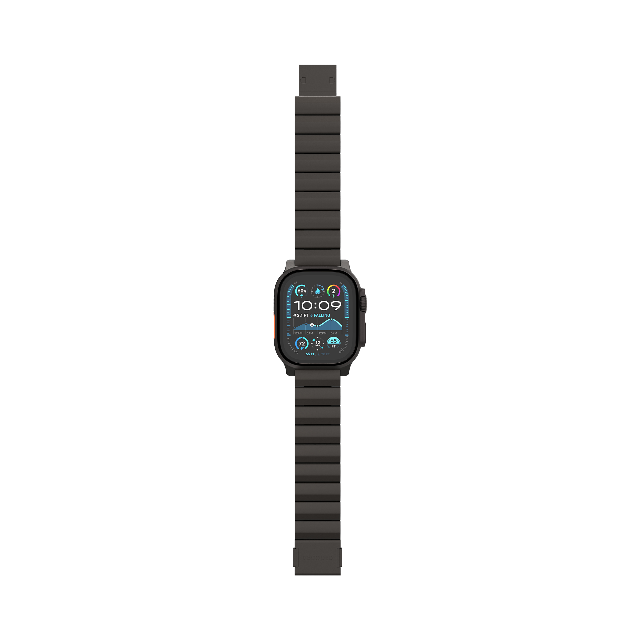 Decoded Titanium Traction bandje voor Apple Watch (Ultra 1/2) 44/45/46/49 mm zwart