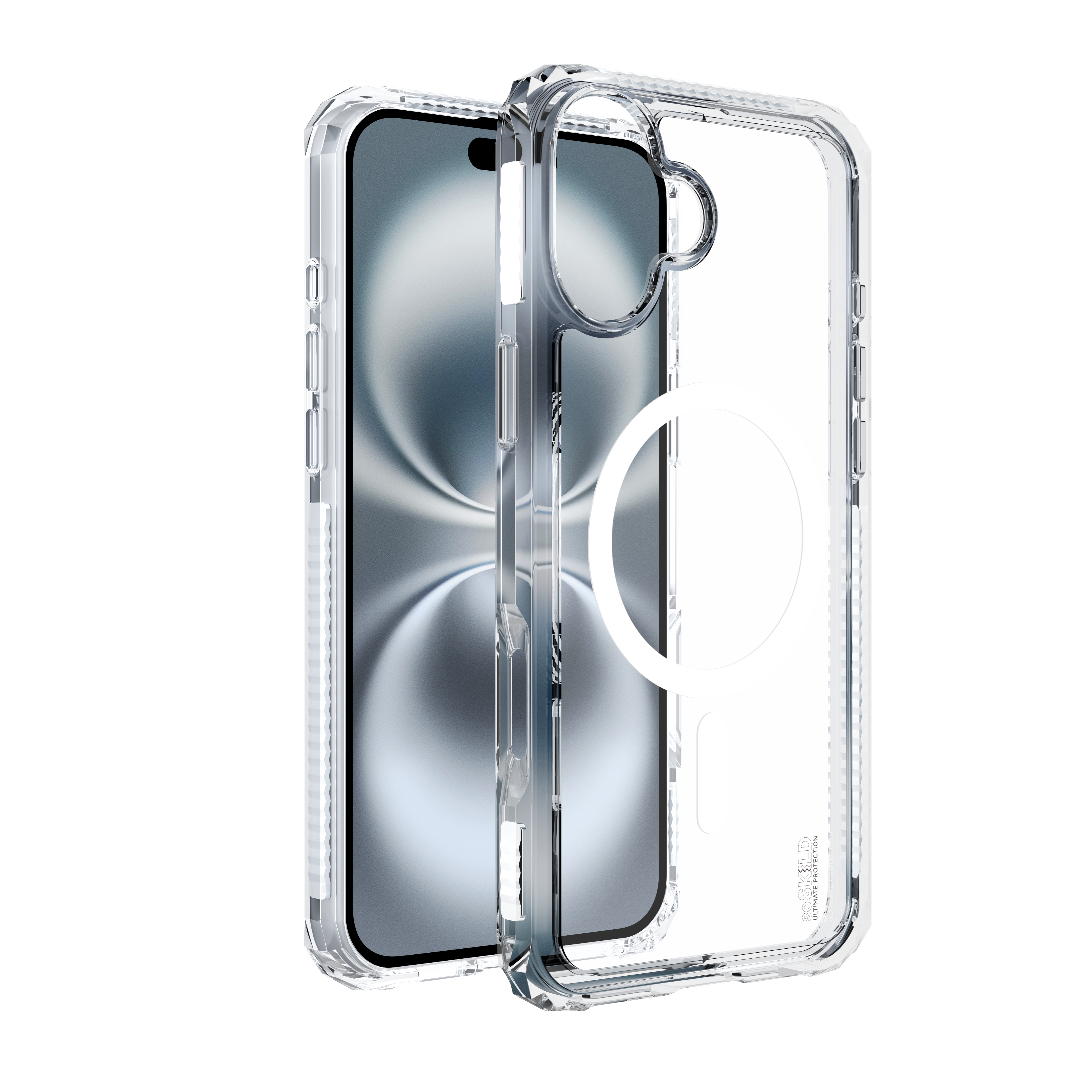 SoSkild iPhone 16 Plus Defend heavy impact case met magnetische ring transparant