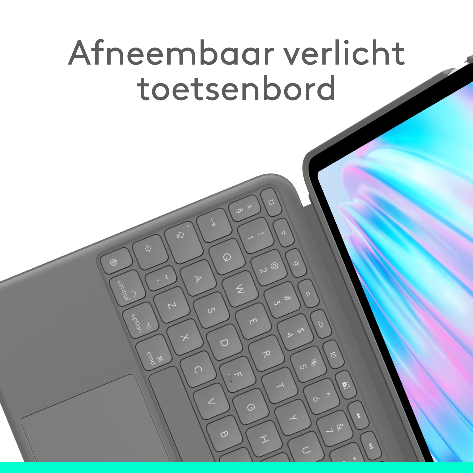 Logitech iPad Air 11 inch (M2) Combo touch toetsenbordcase UK grijs