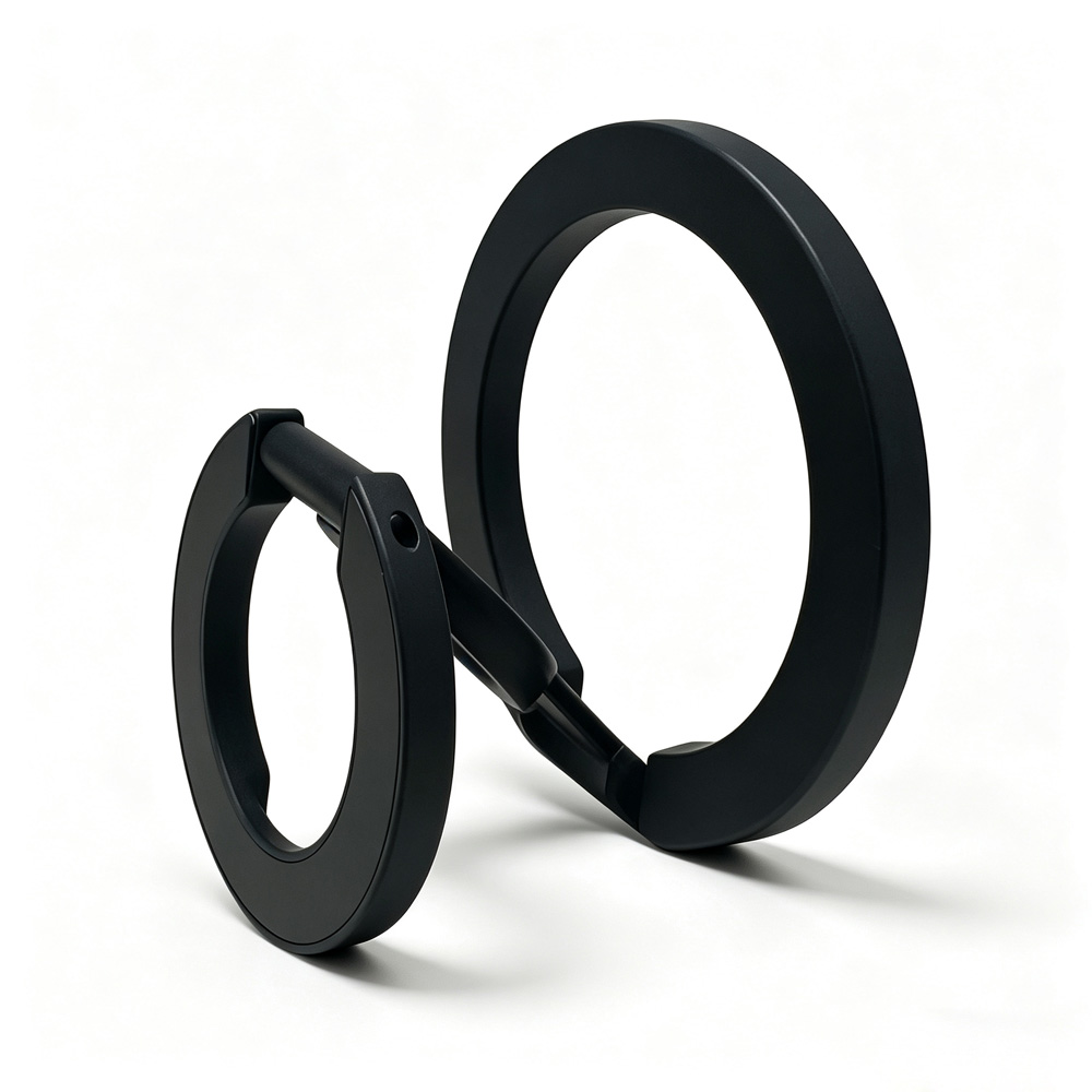 BeHello Magnetische telefoonhouder met dubbele ring zwart