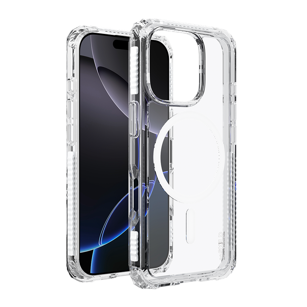 SoSkild iPhone 16 Pro Defend heavy impact case met magnetische ring transparant