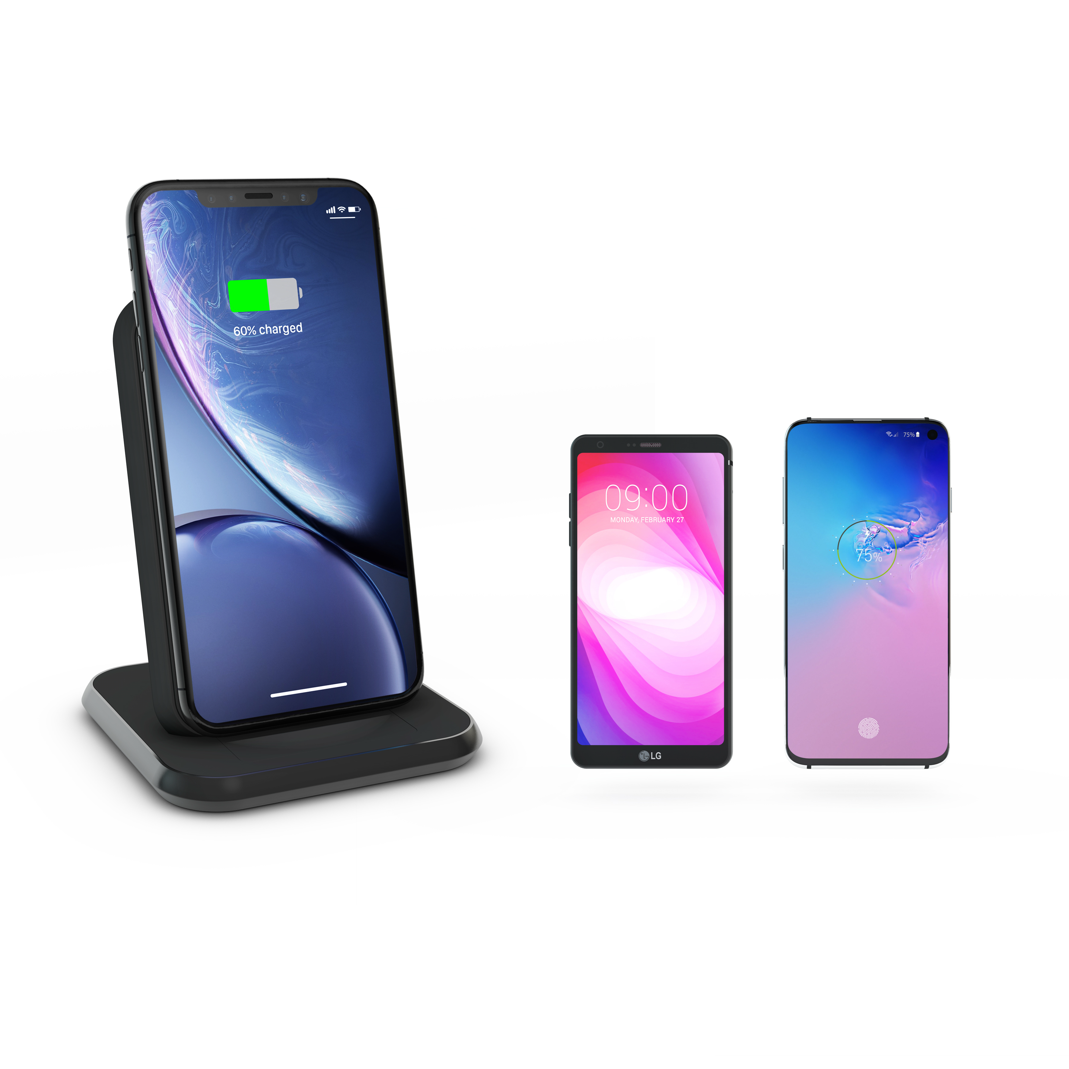 ZENS Draadloze oplader 10W met stand zwart