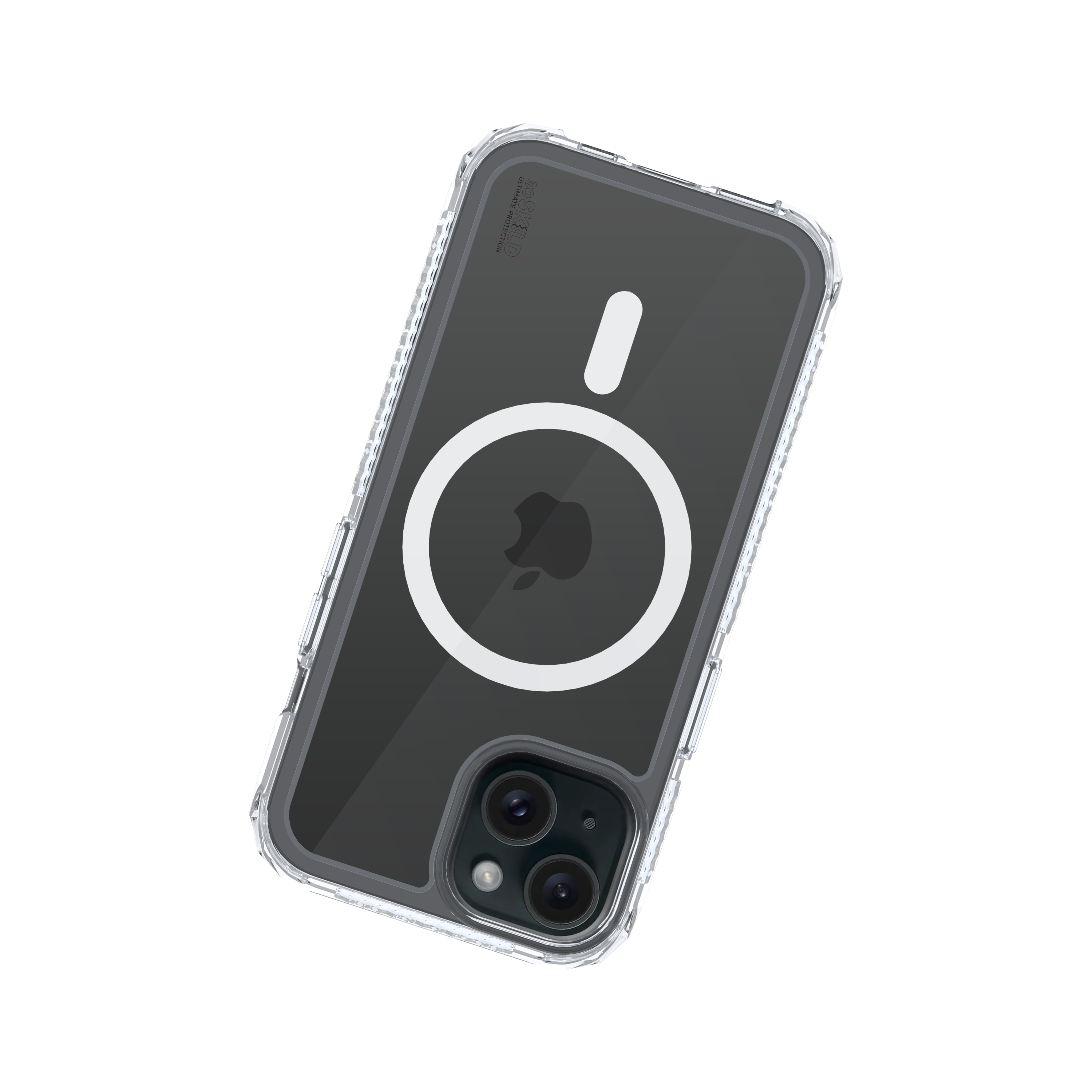 SoSkild iPhone 15 Defend heavy impact case met magnetische ring transparant