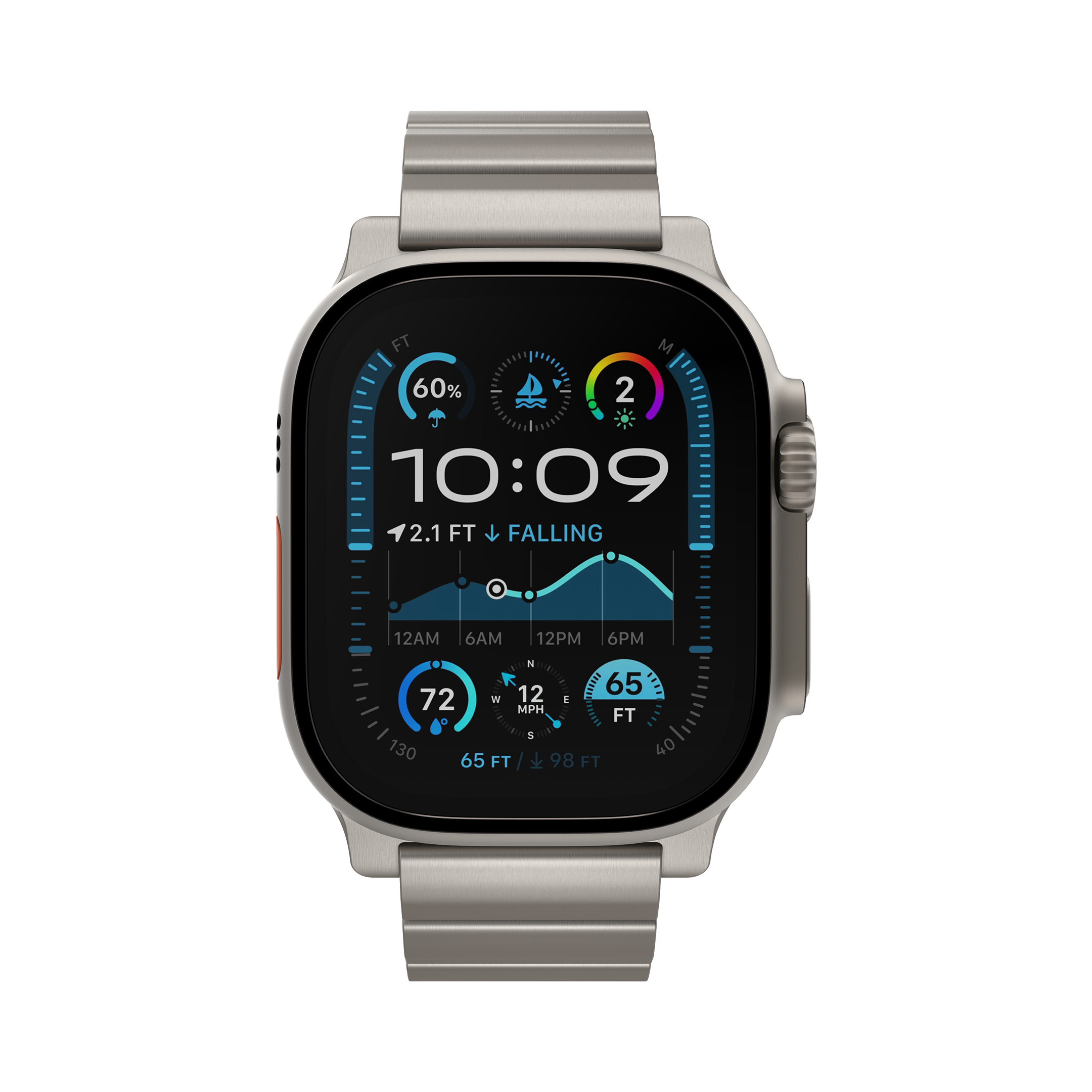 Decoded Titanium Traction bandje voor Apple Watch (Ultra 1/2) 44/45/46/49 mm titanium