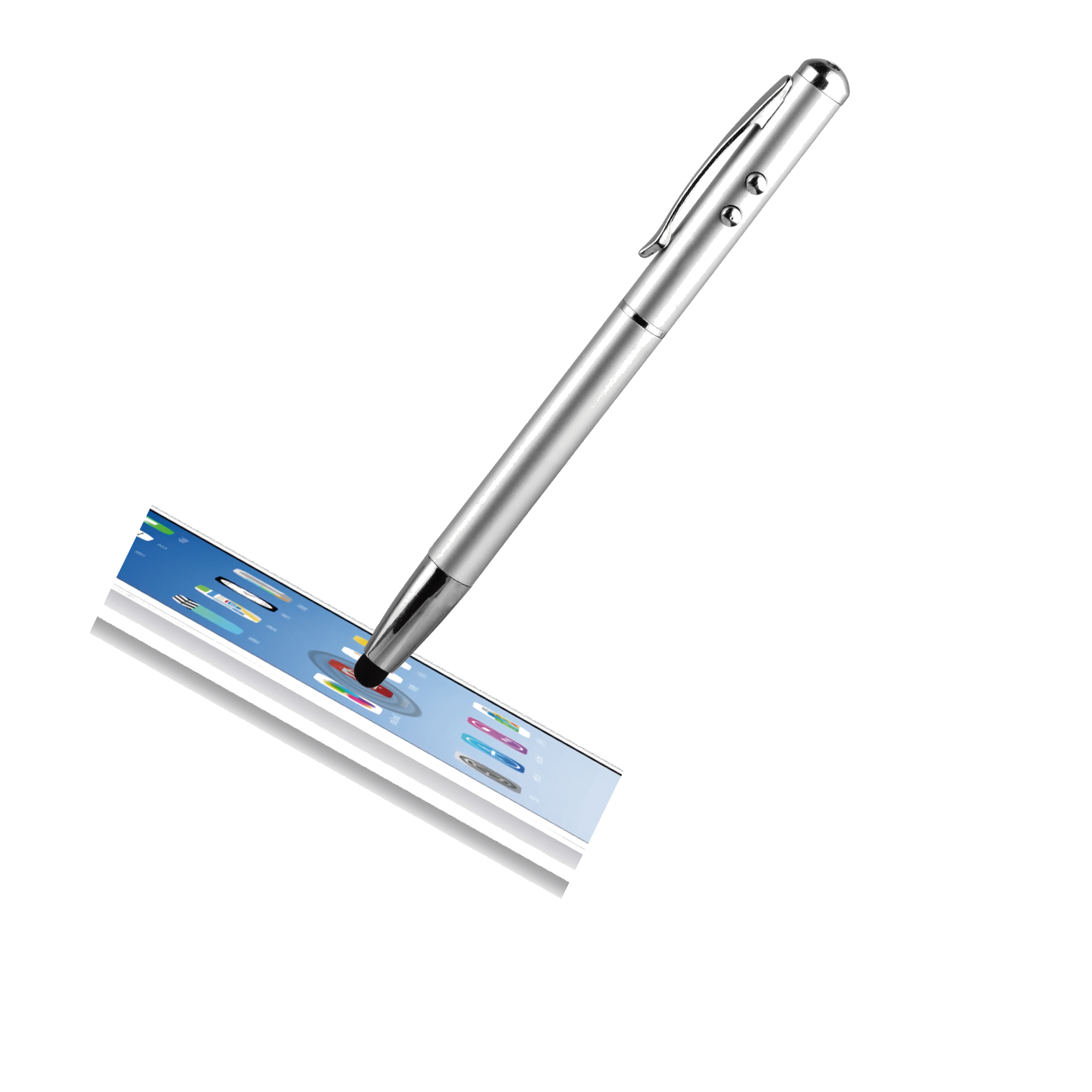 BeHello Stylus pen met laserpointer zilver