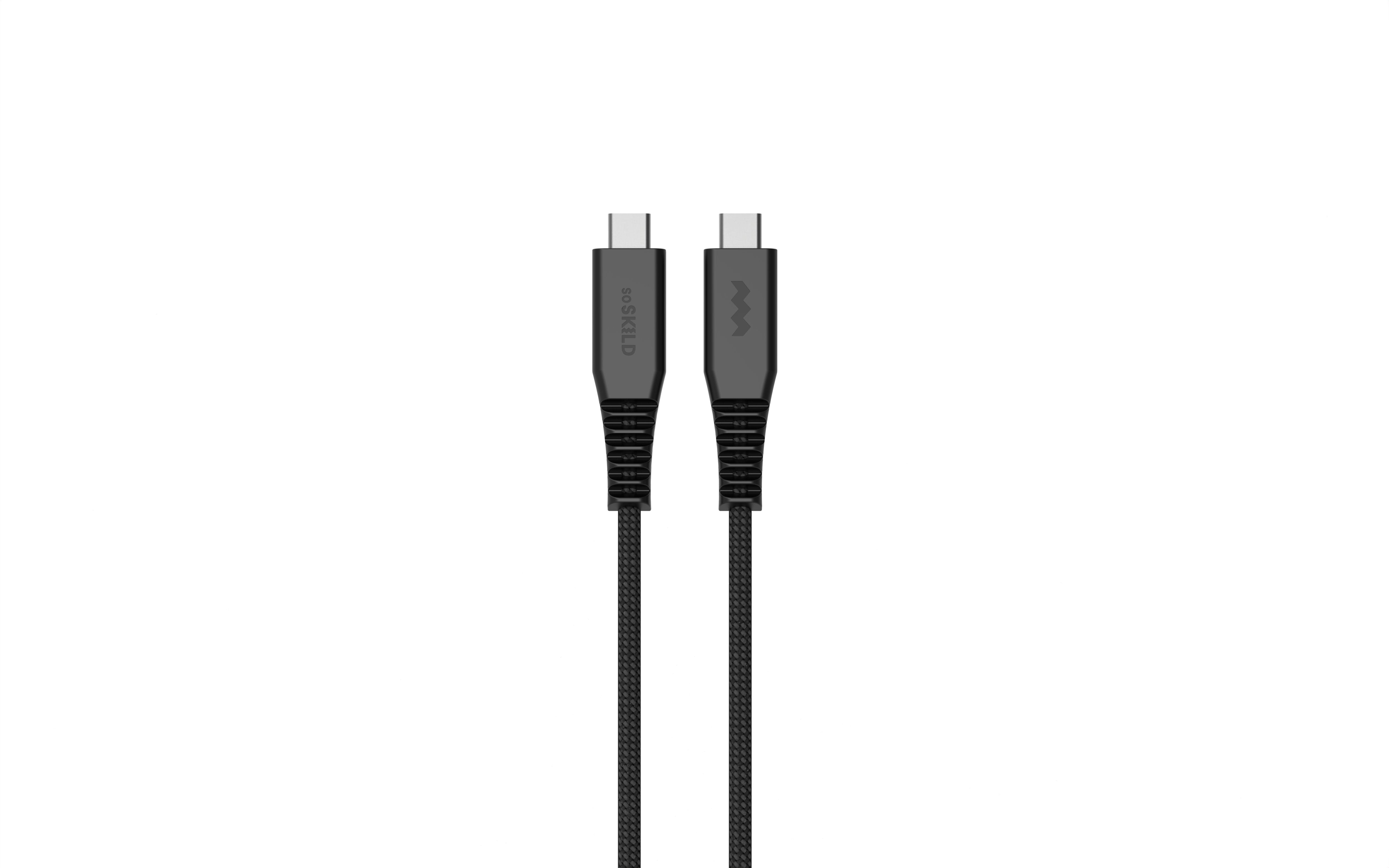 SoSkild Ultimate 4K Video Cable USB-C naar USB-C 240W verstevigde kabel 1,5m zwart
