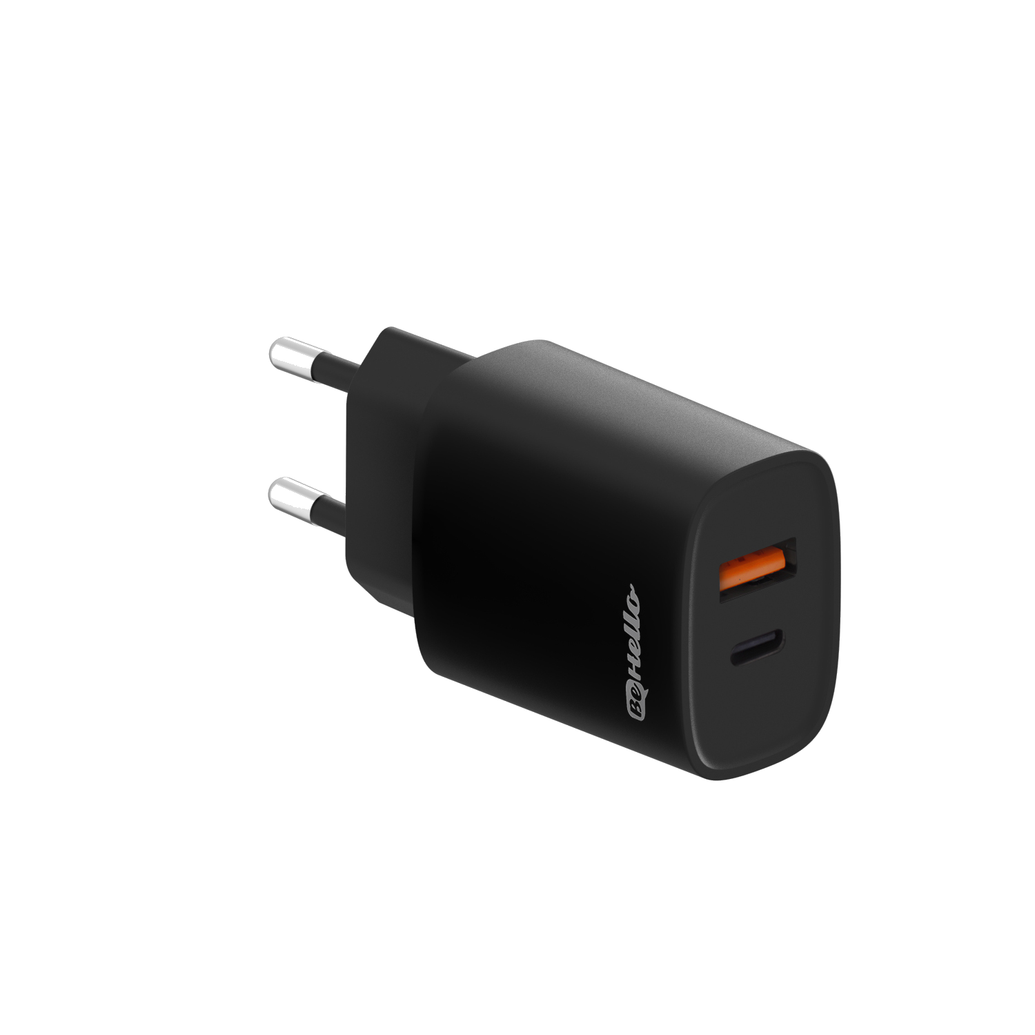 BeHello Oplader 25W PD met 2 poorten (USB-C en USB-A) zwart