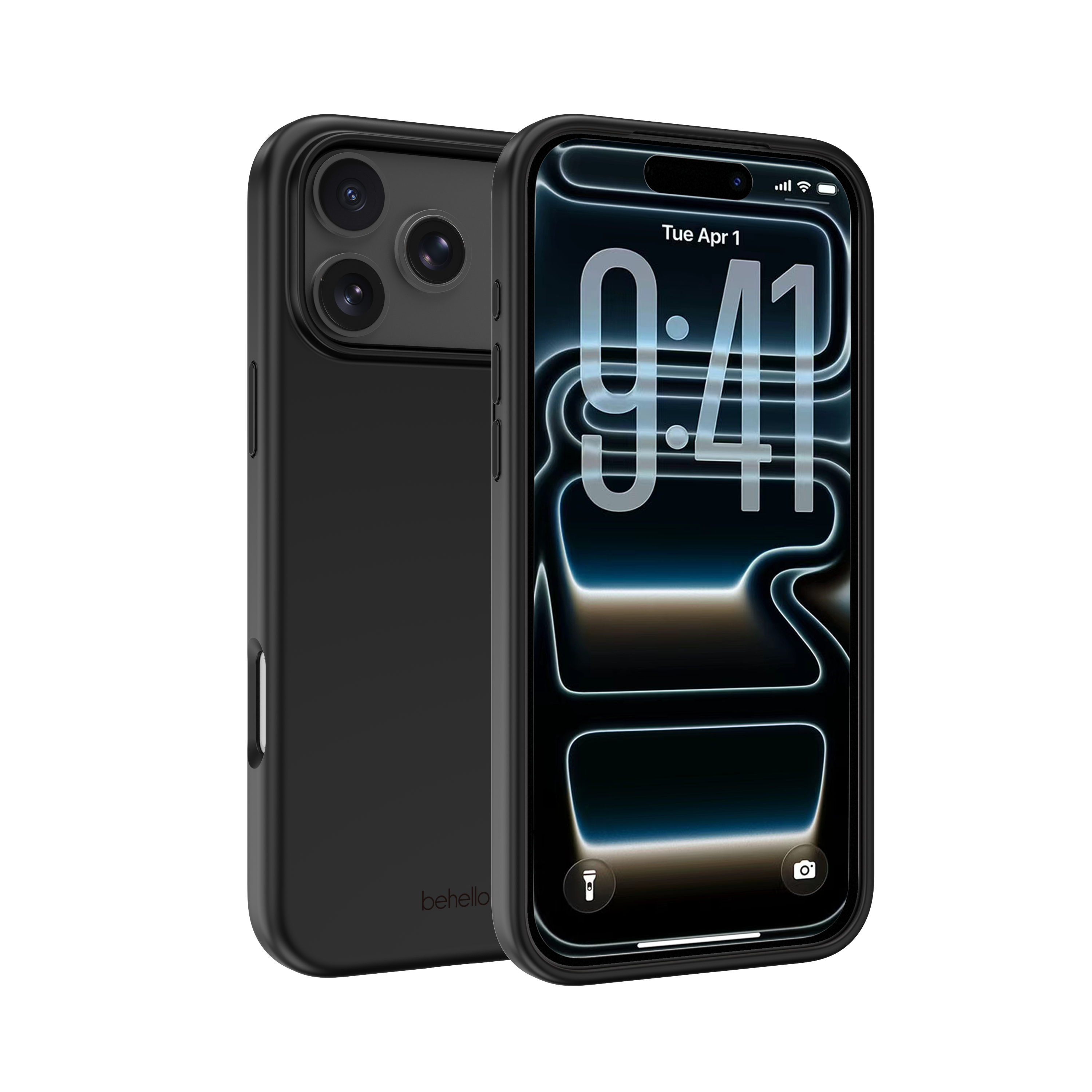 BeHello iPhone 18 Pro / 17 Pro Liquid silicone case zwart