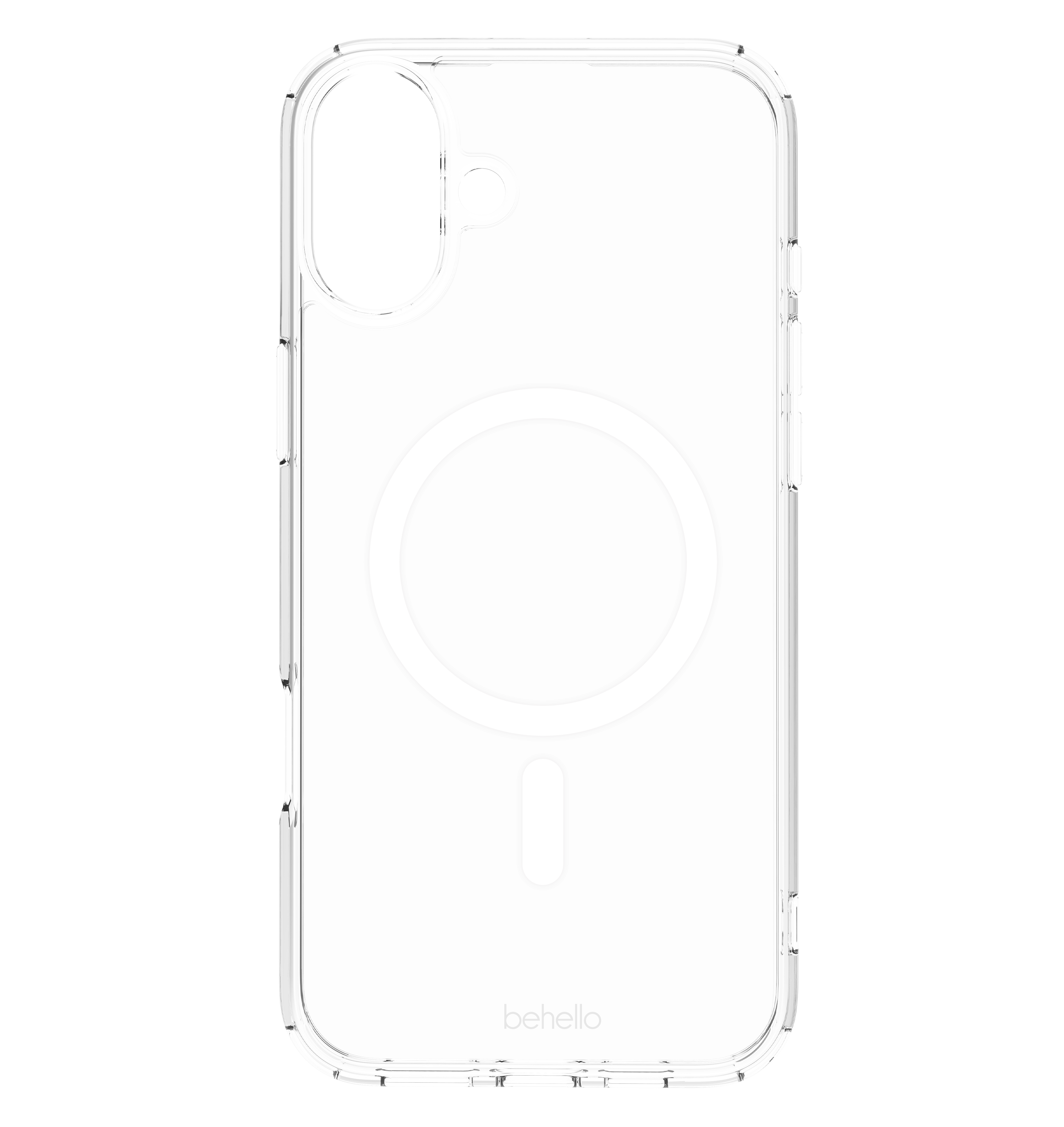BeHello iPhone 16 Plus Clear case met magnetische ring transparant