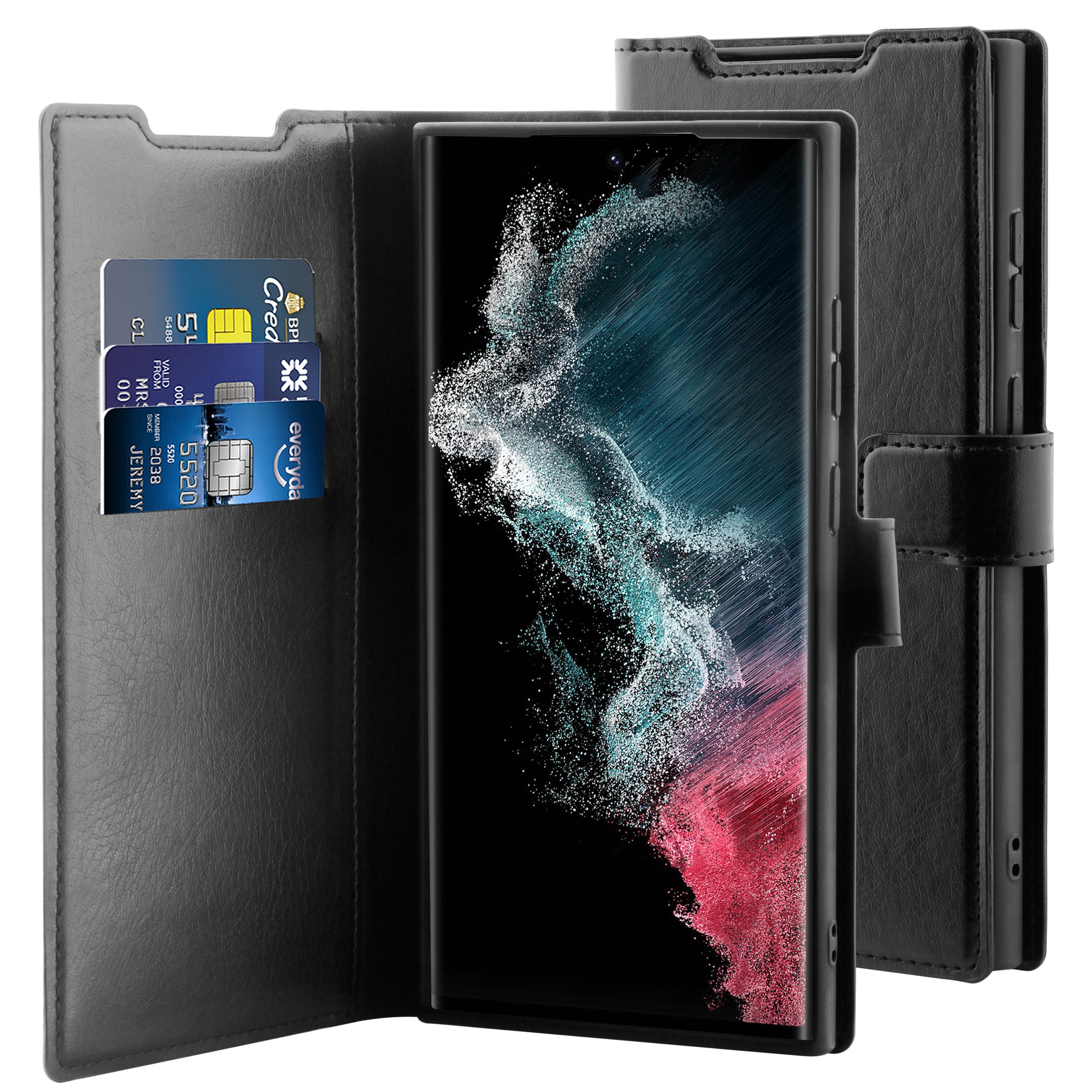 BeHello Samsung Galaxy S23 Ultra Gel wallet case zwart