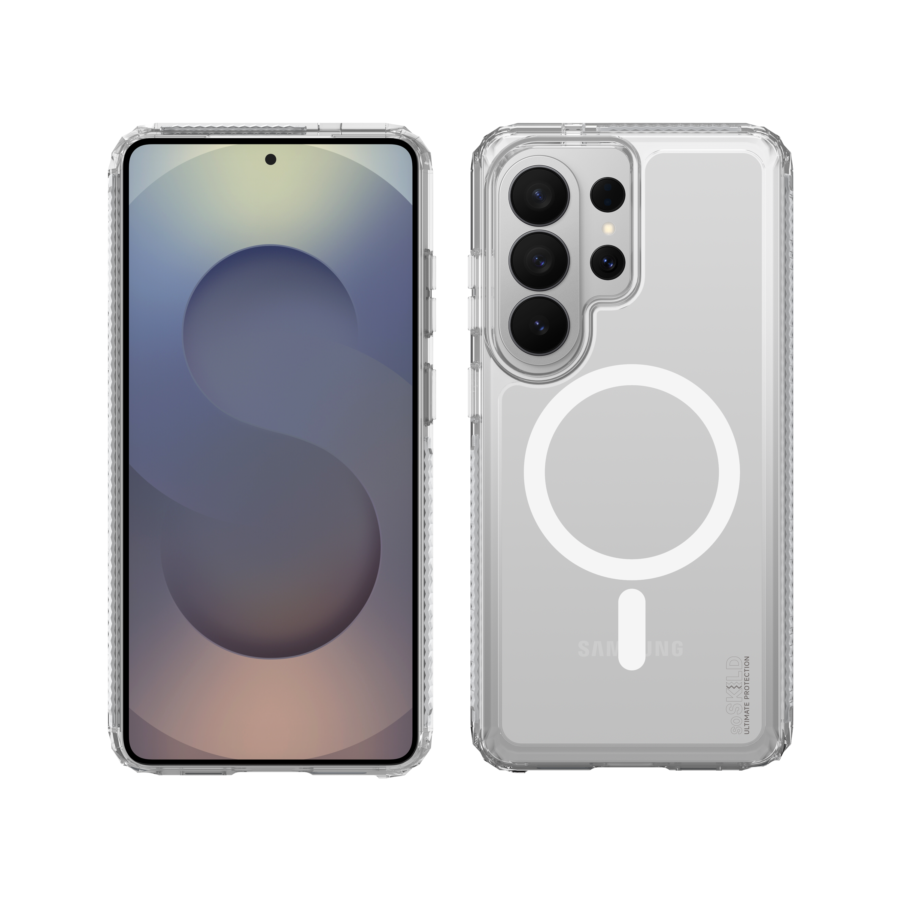 SoSkild Samsung Galaxy S26 Ultra Defend heavy impact case met magnetische ring transparant