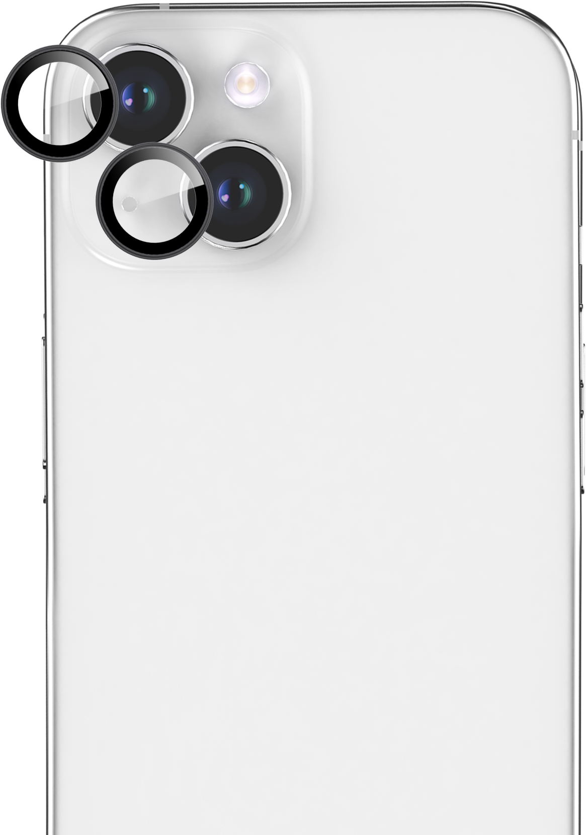 BeHello iPhone 15/15 Plus/14/14 Plus Camera lens protector zwart