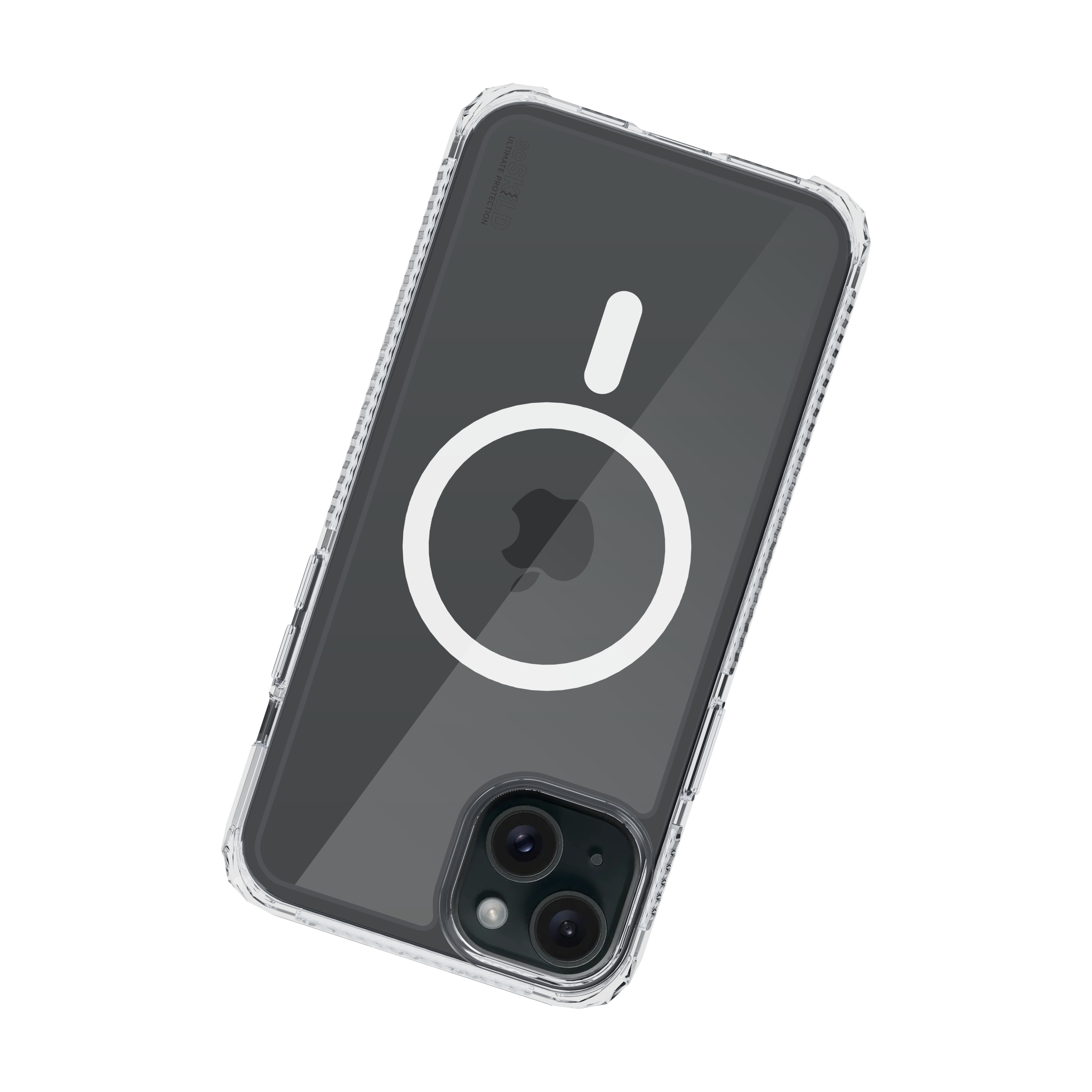 SoSkild iPhone 15 Plus Defend heavy impact case met magnetische ring transparant