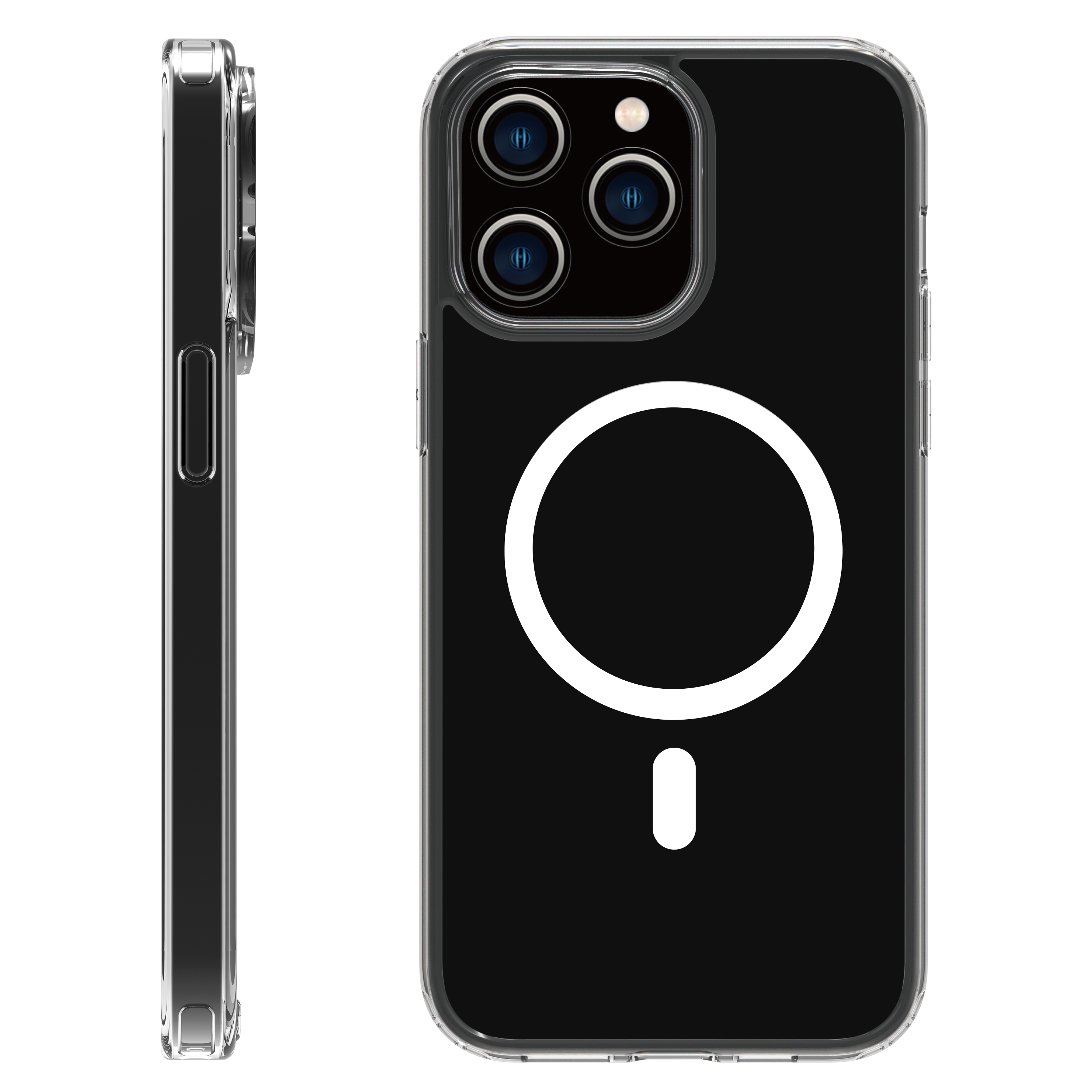 BeHello iPhone 14 Pro Clear case met magnetische ring transparant