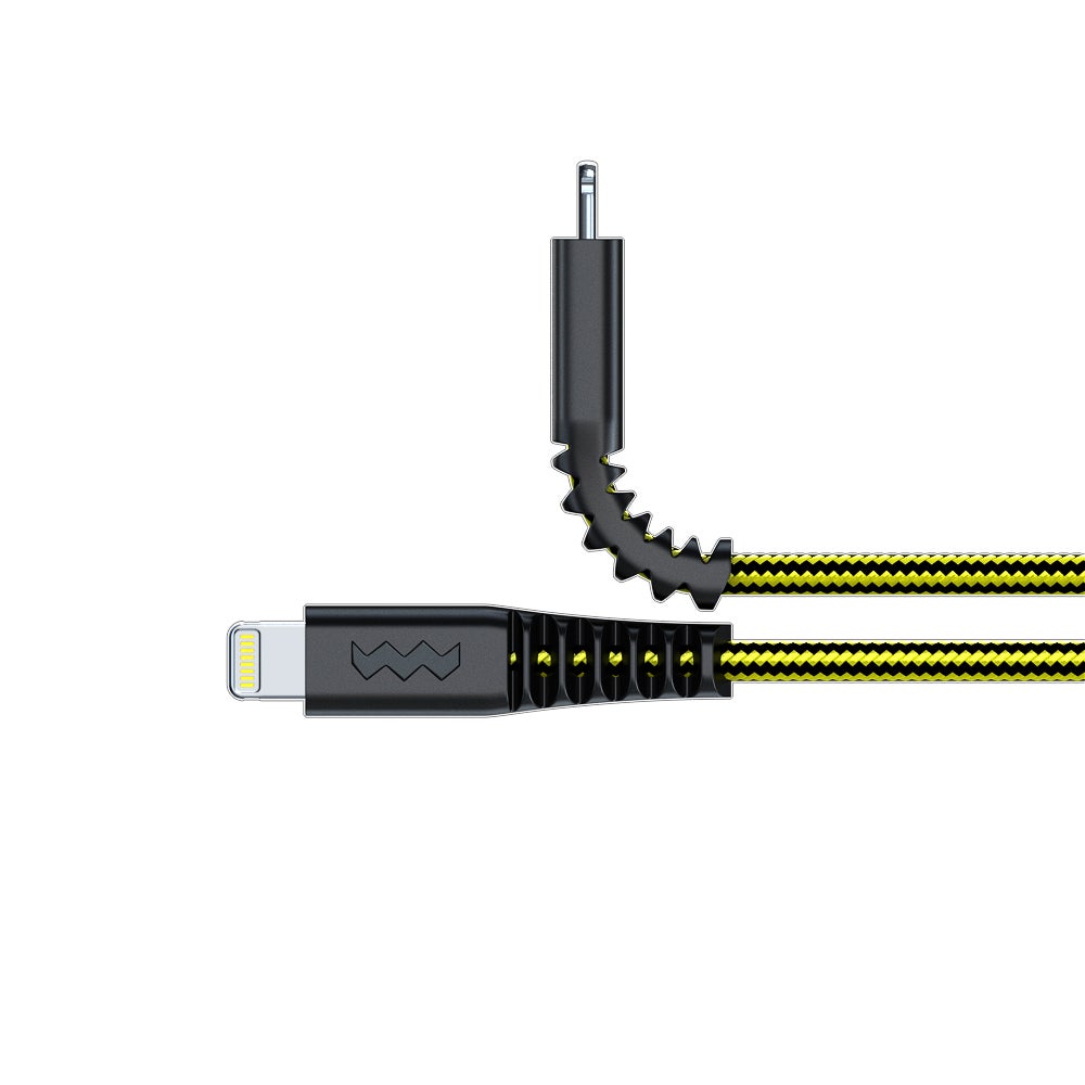 SoSkild Ultimate Cable USB-A naar Lightning verstevigde kabel 1.5m zwart/geel