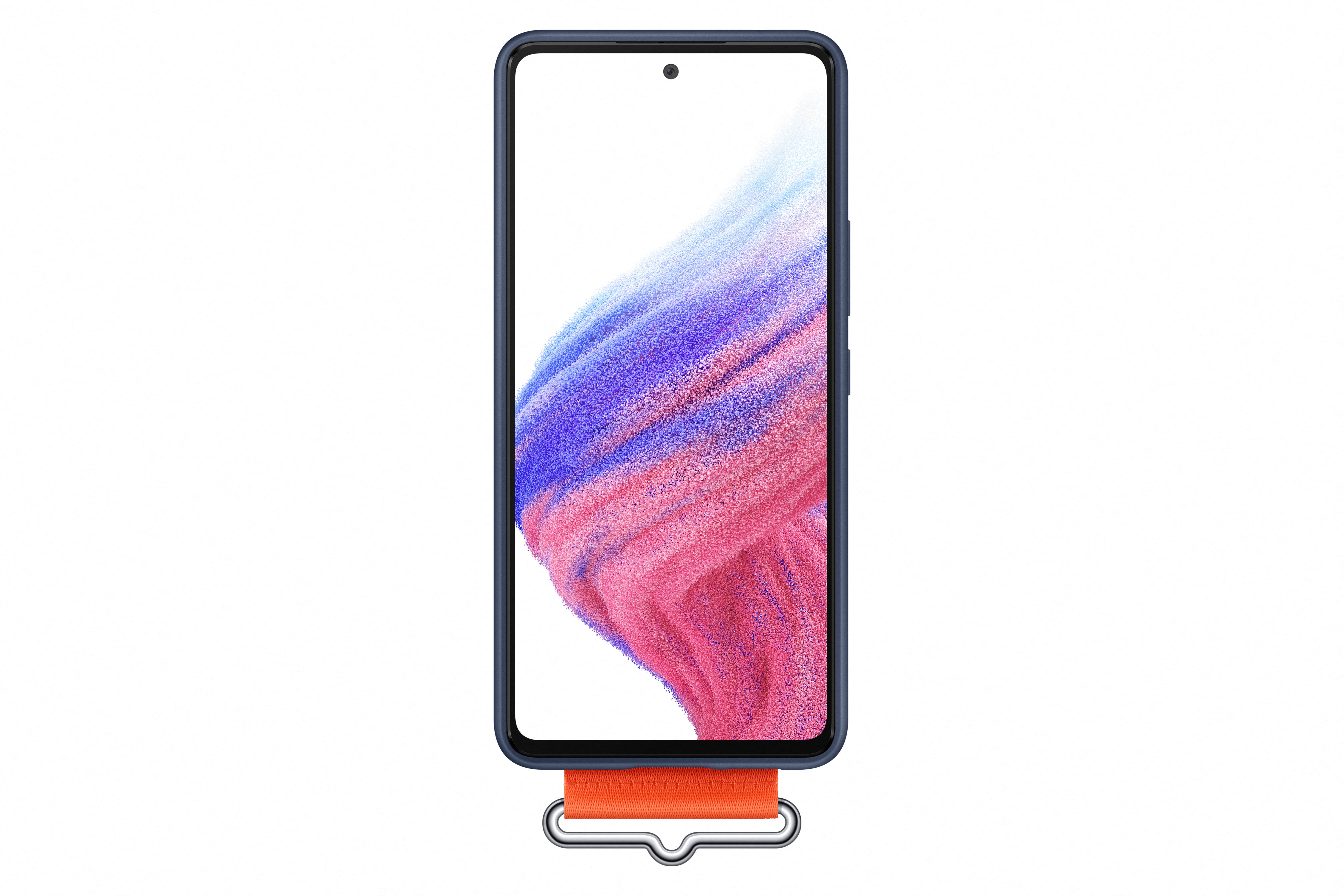 Samsung Galaxy A53 Silicone case met strap navy