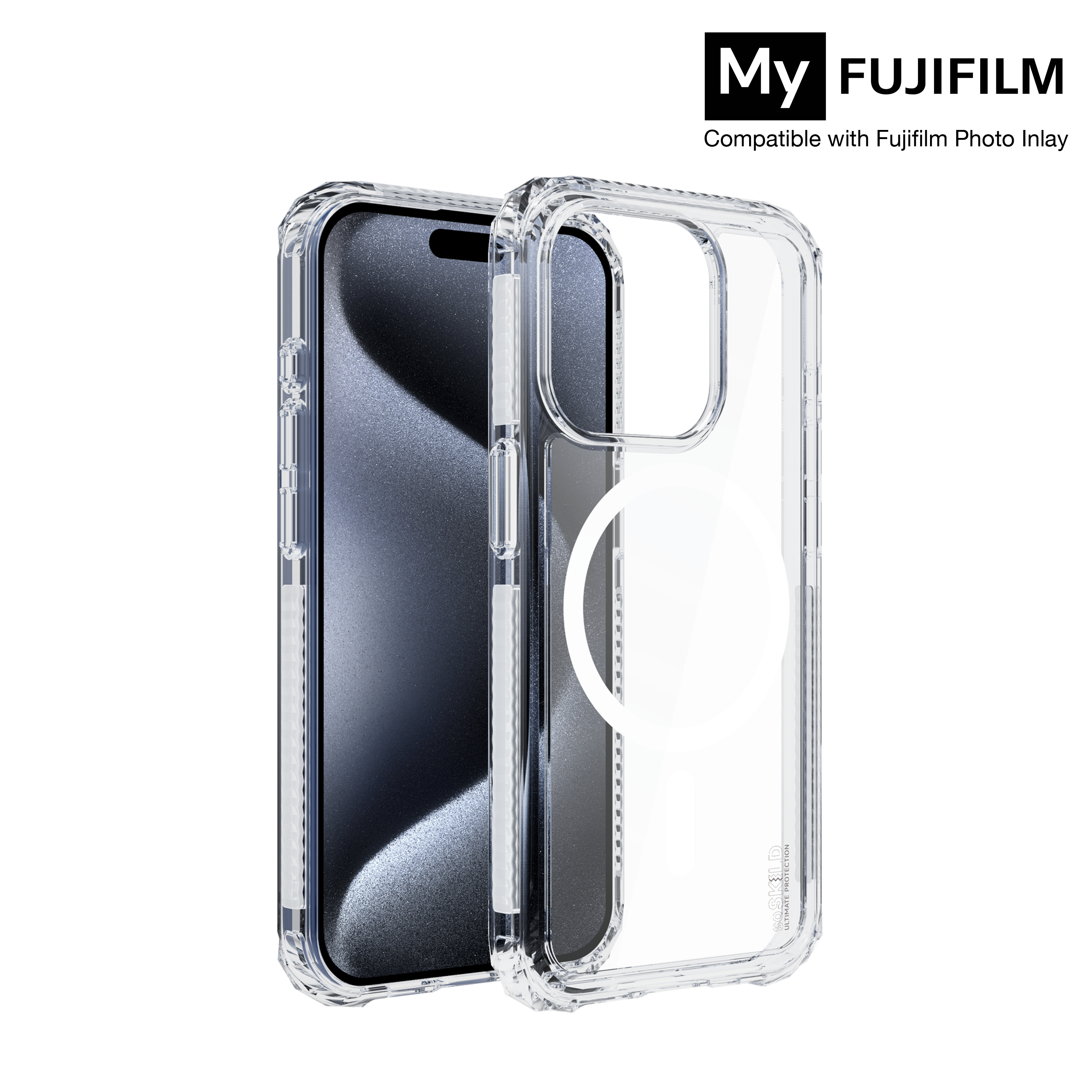 SoSkild iPhone 15 Pro Defend heavy impact case met magnetische ring transparant