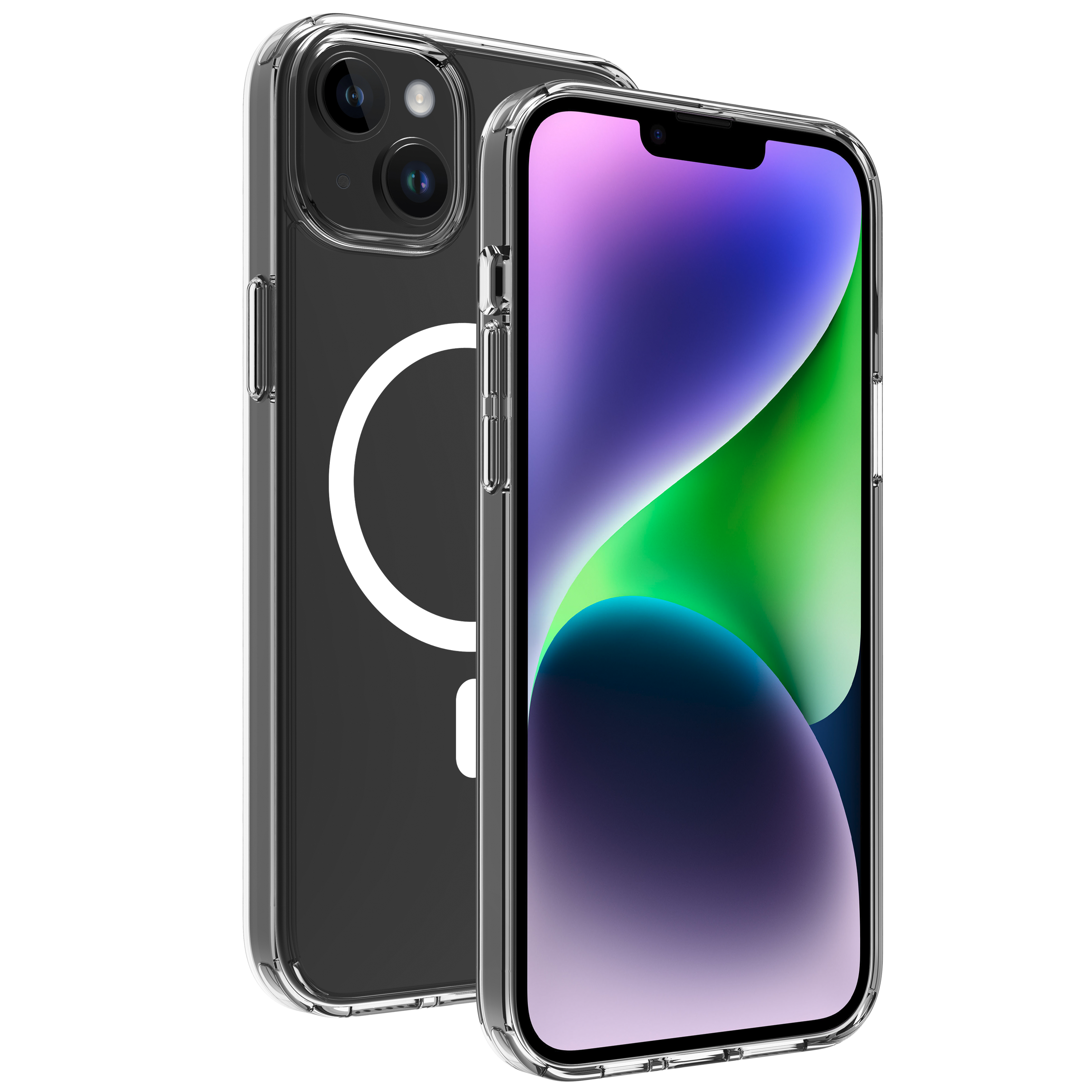 BeHello iPhone 14 Clear case met magnetische ring transparant